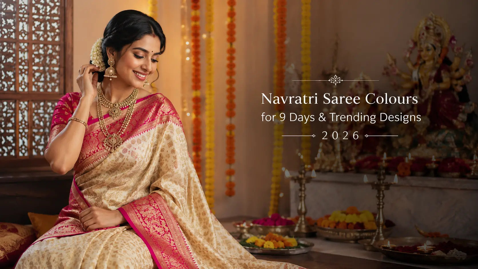Navratri Saree Colours for 9 Days & Trending Navratri Saree Designs 2026