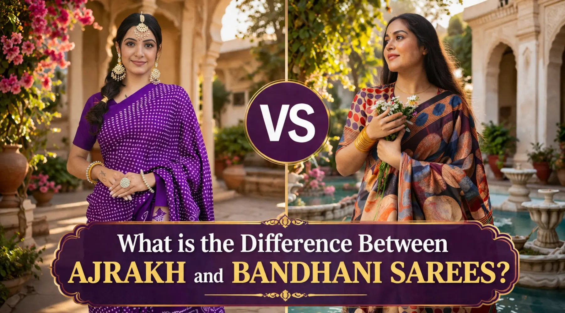 What is the Difference Between Ajrakh and Bandhani Sarees?