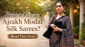 Thinking of Buying Ajrakh Modal Silk Sarees? Read This First