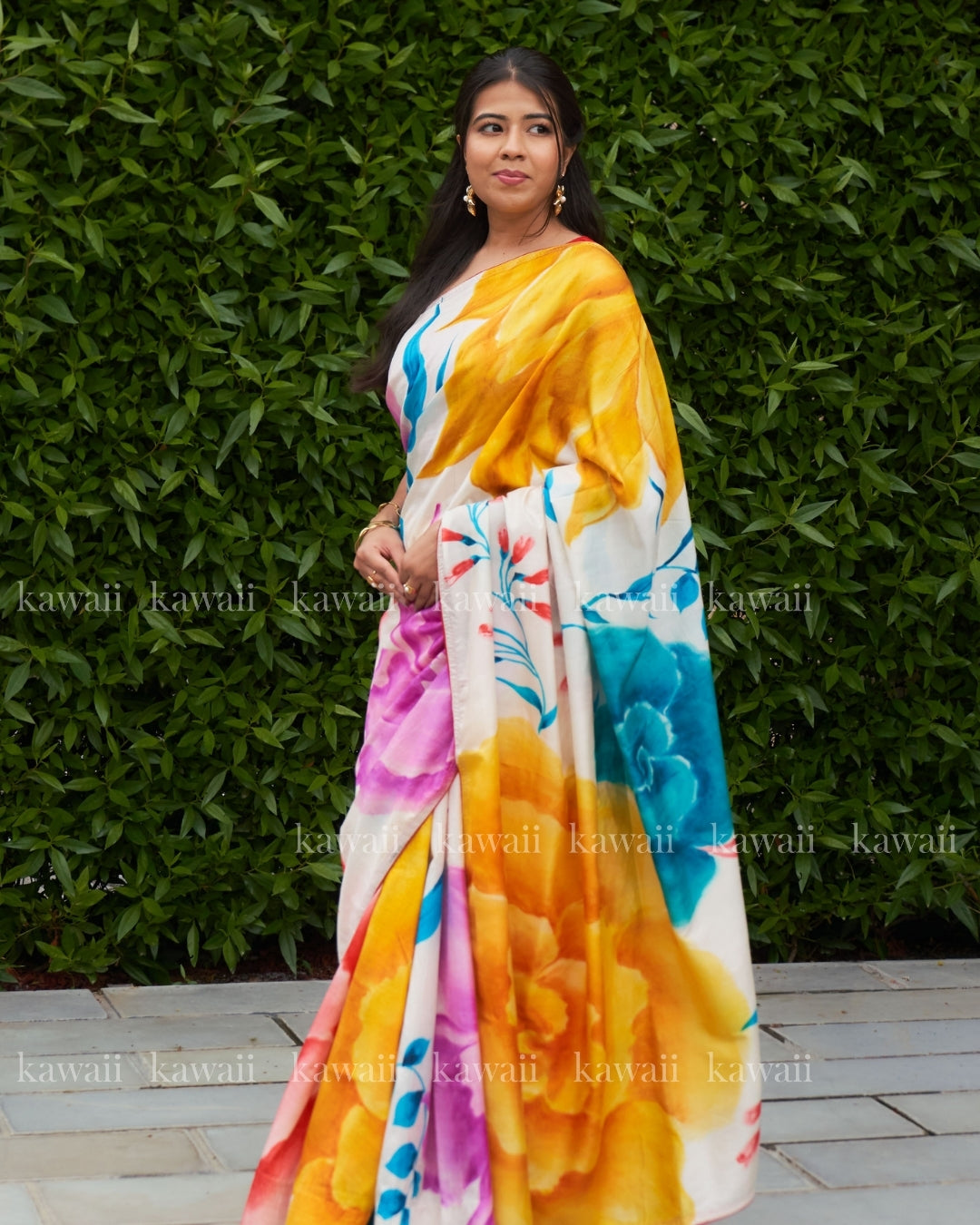 Numi Handpainted Kalamkari Design Saree