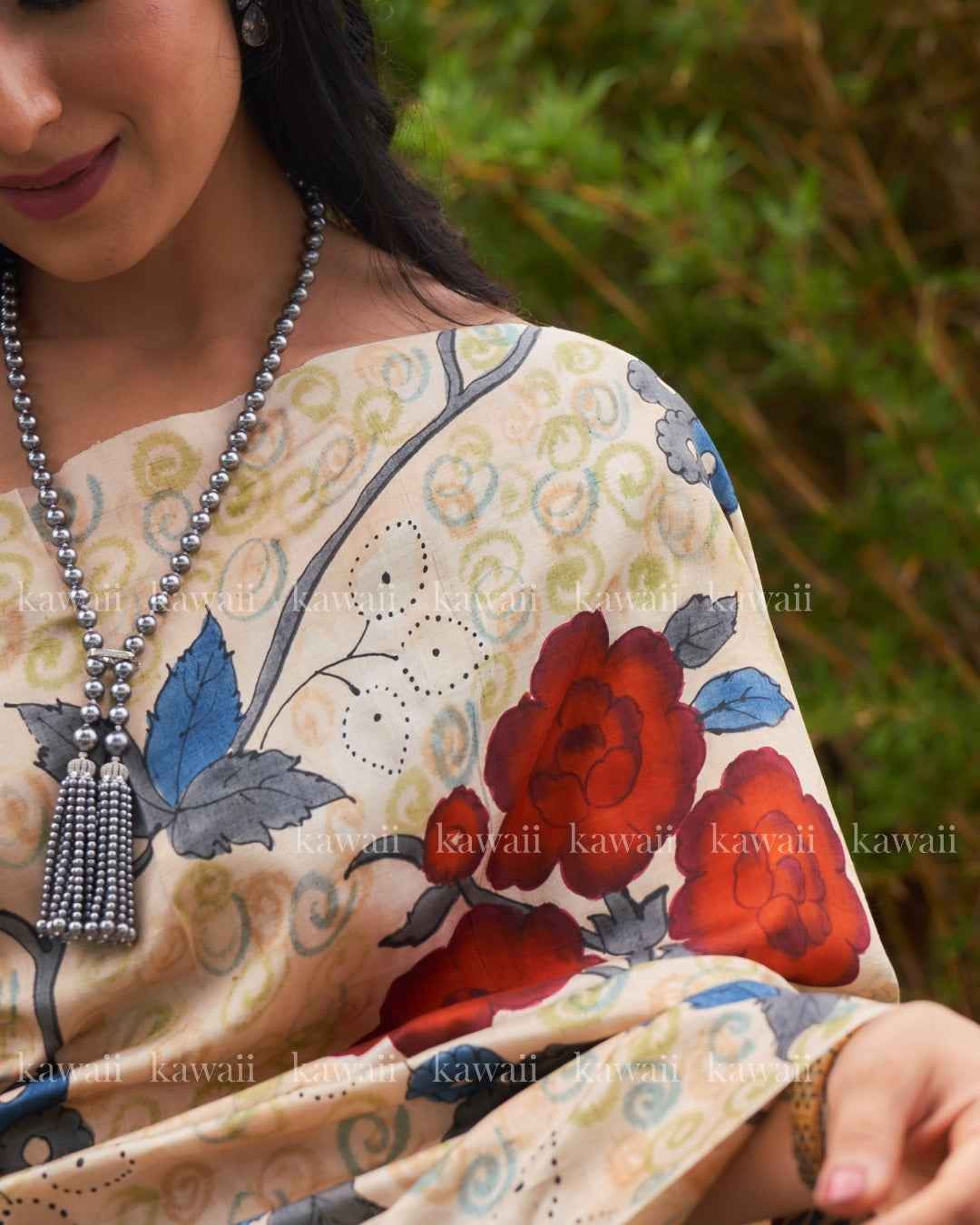 Surmayi Handpainted Kalamkari Design Saree