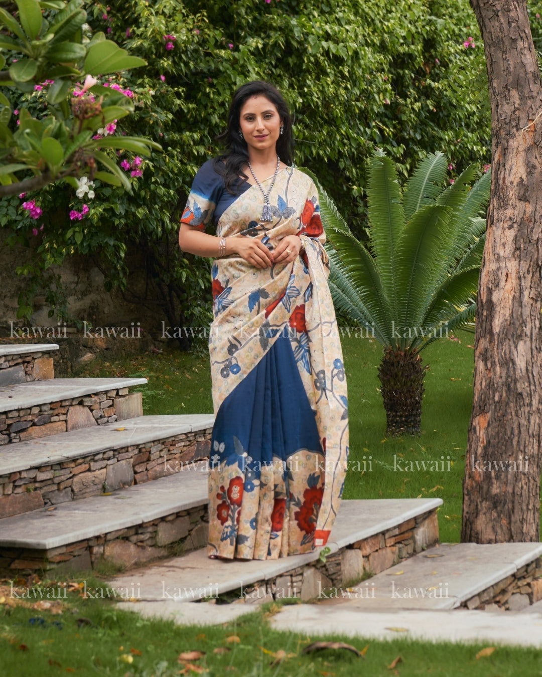 Surmayi Handpainted Kalamkari Design Saree