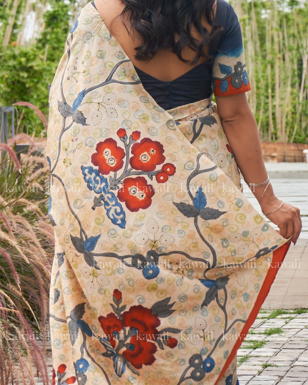 Surmayi Handpainted Kalamkari Design Saree