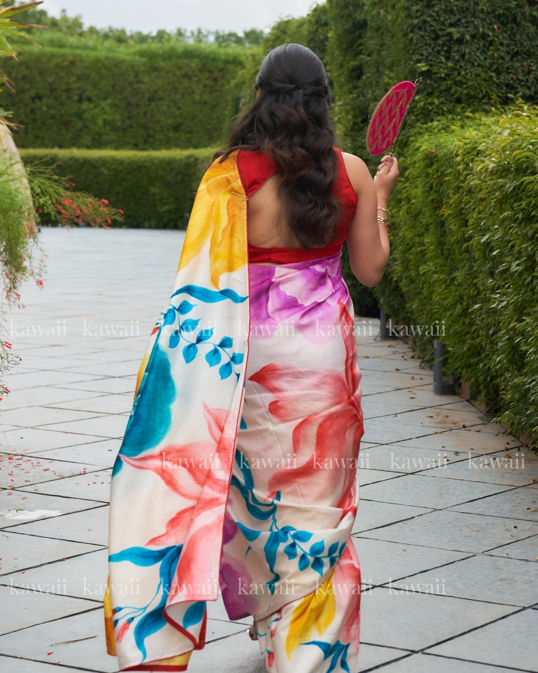 Numi Handpainted Kalamkari Design Saree