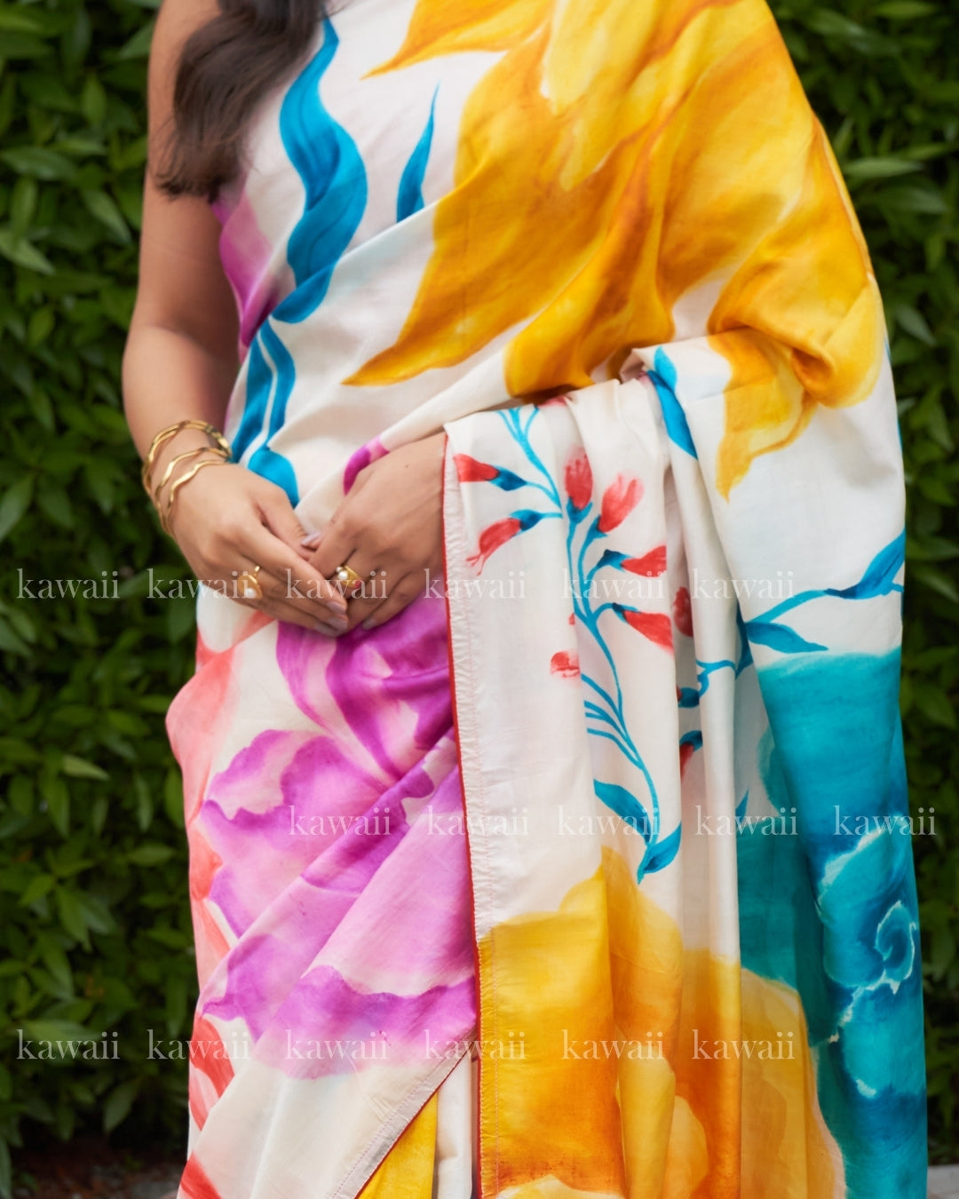 Numi Handpainted Kalamkari Design Saree
