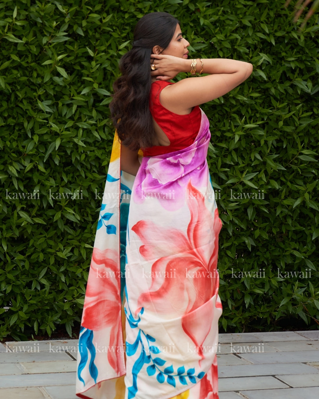 Numi Handpainted Kalamkari Design Saree