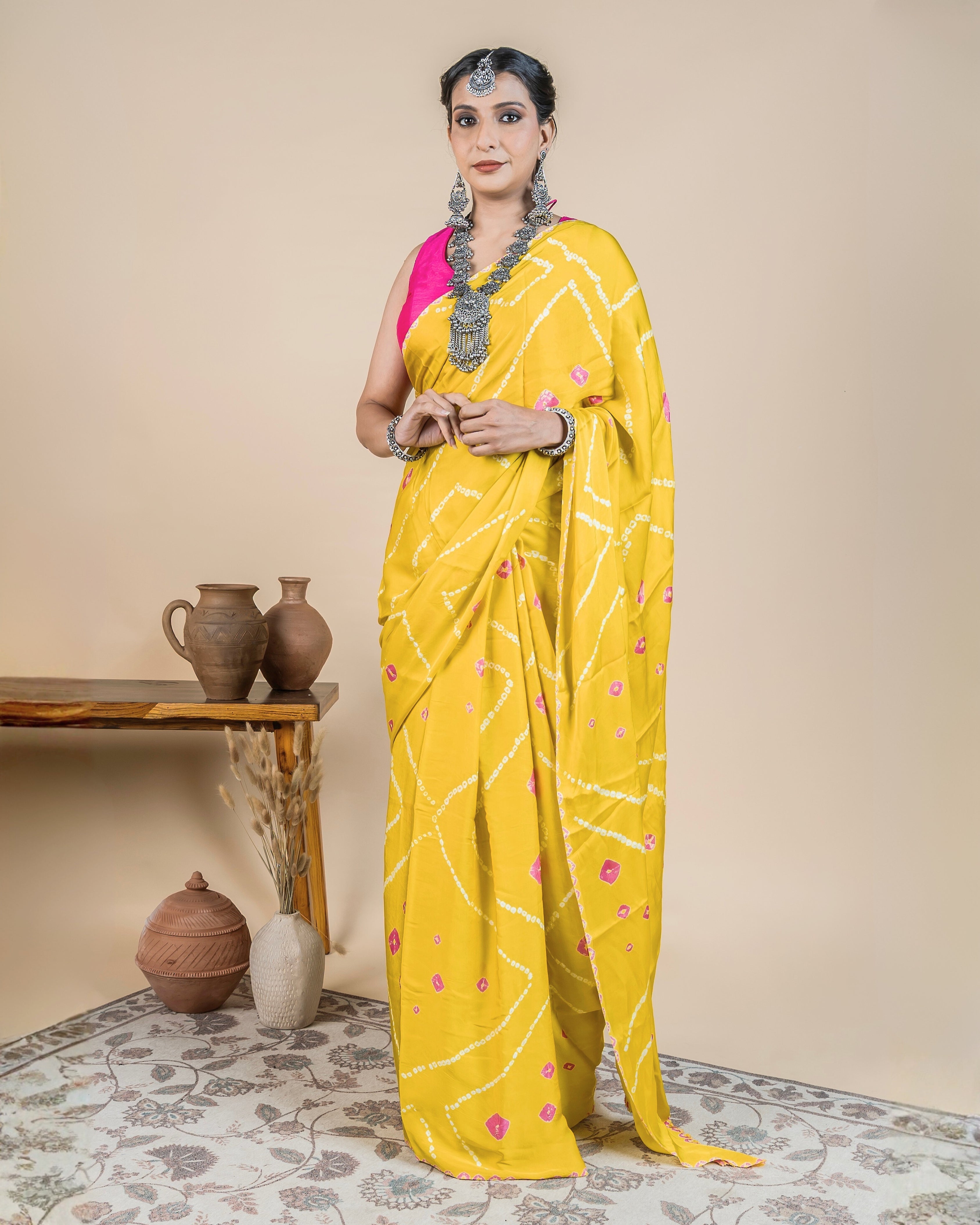 Pitaka Bandhani Saree