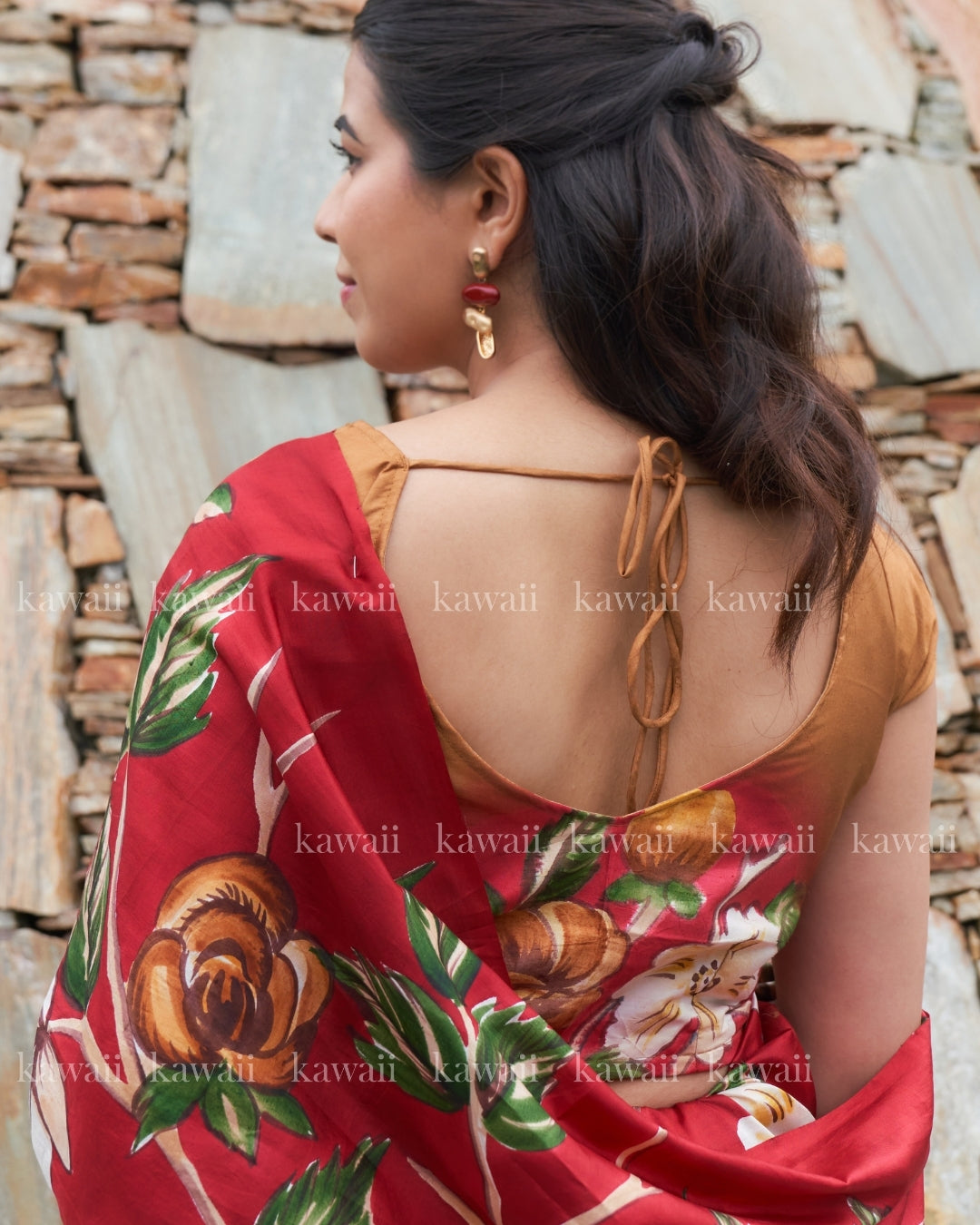 Parina Handpainted Kalamkari Design Saree