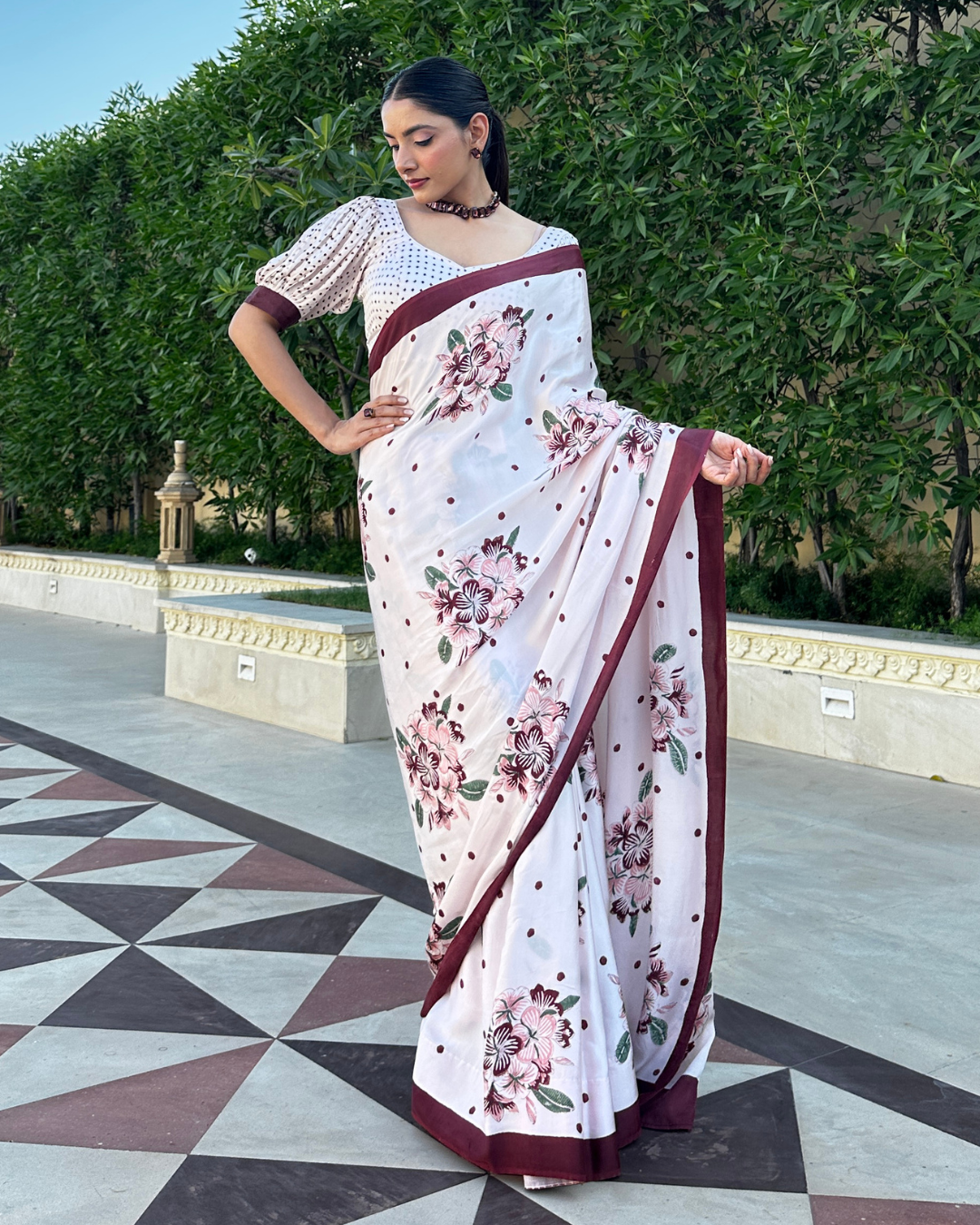 Adela Hand Block Print Saree