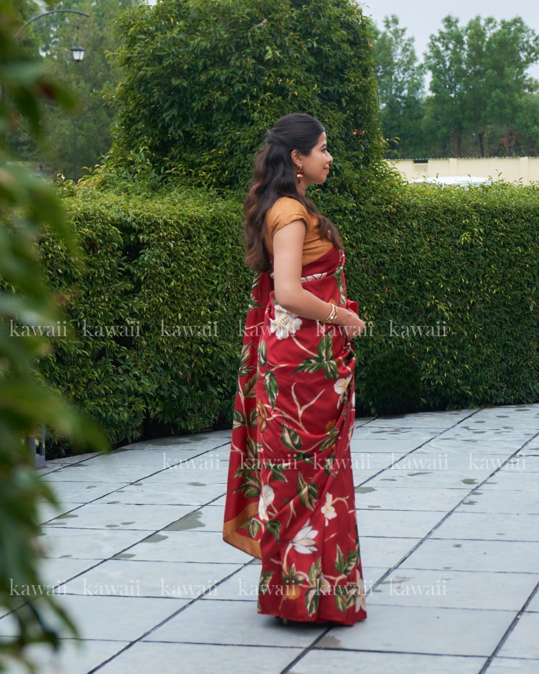 Parina Handpainted Kalamkari Design Saree