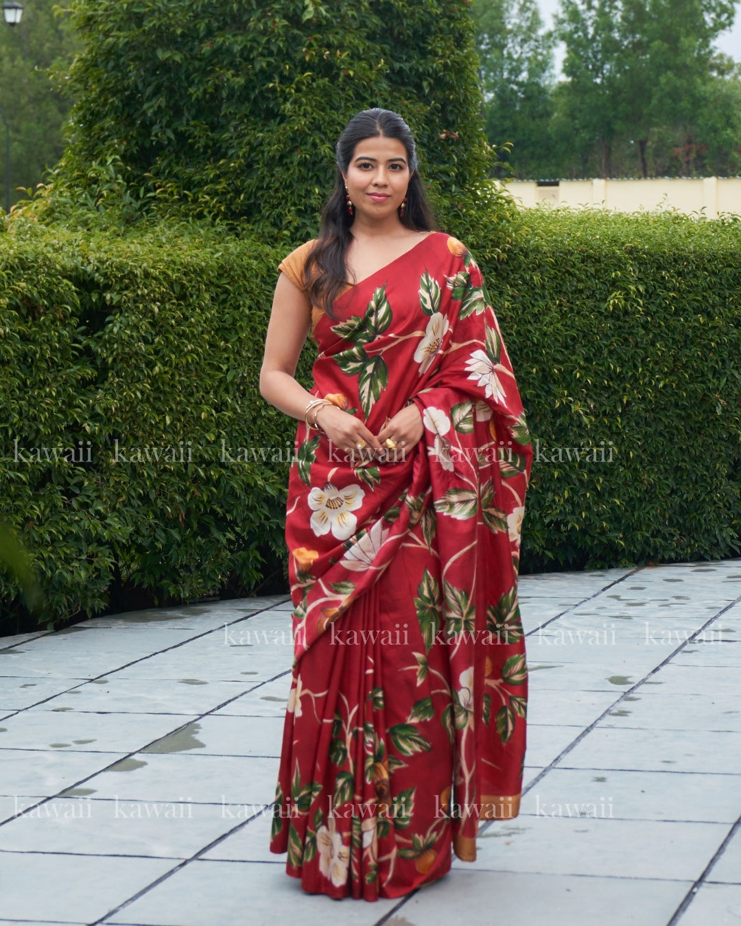 Parina Handpainted Kalamkari Design Saree
