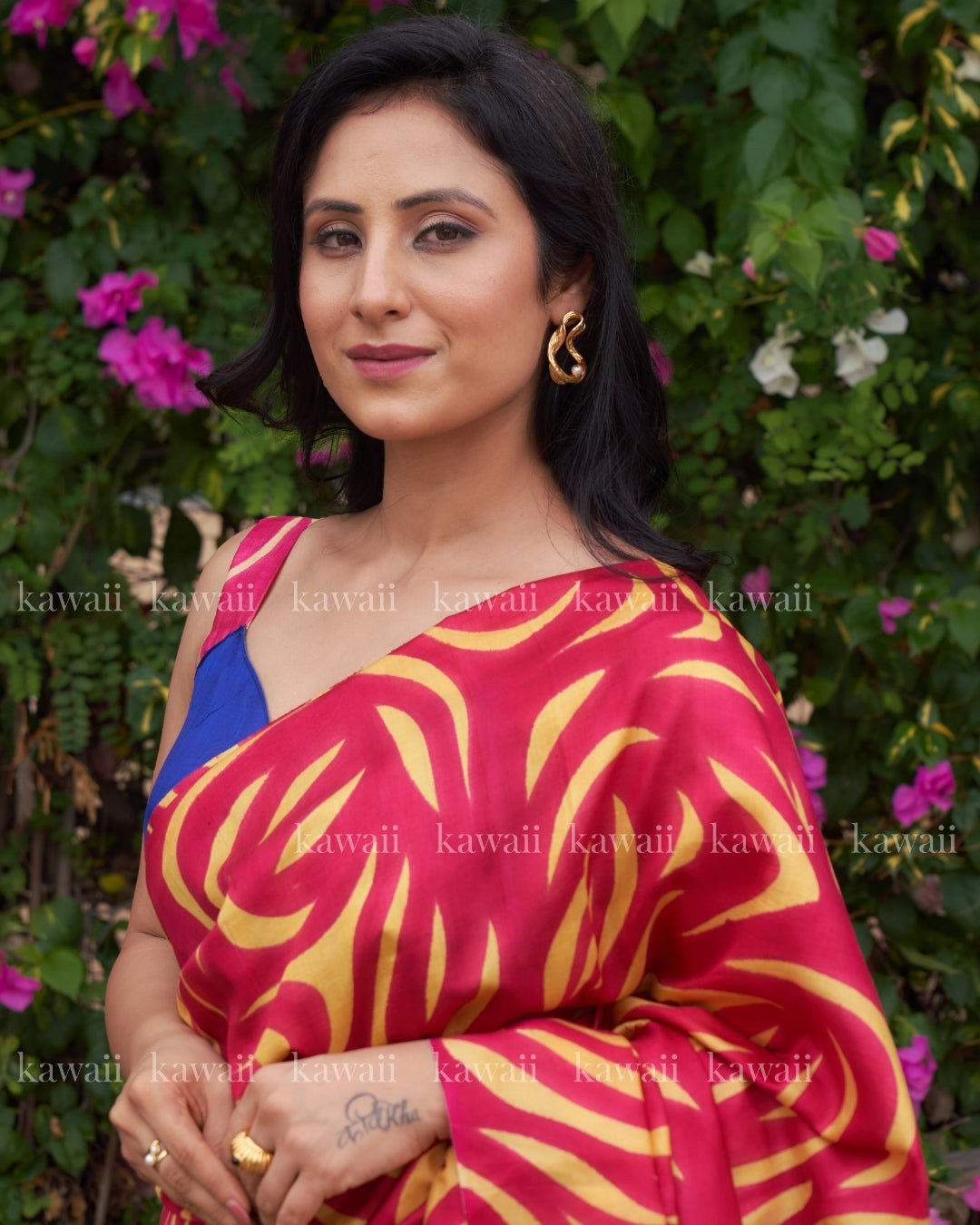 Mayurika Handpainted Kalamkari Design Saree