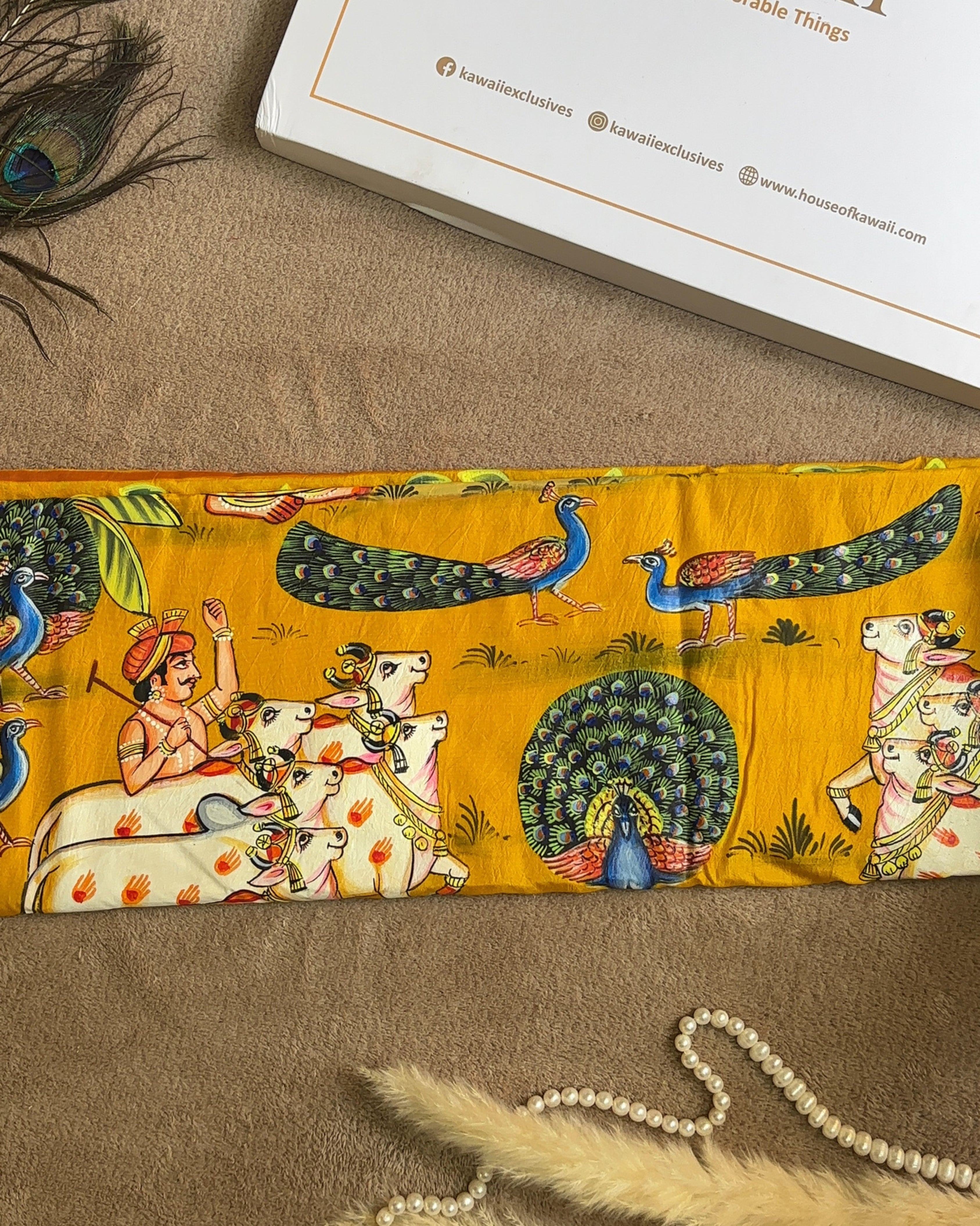 Kamlini Handpainted Pichwai Saree