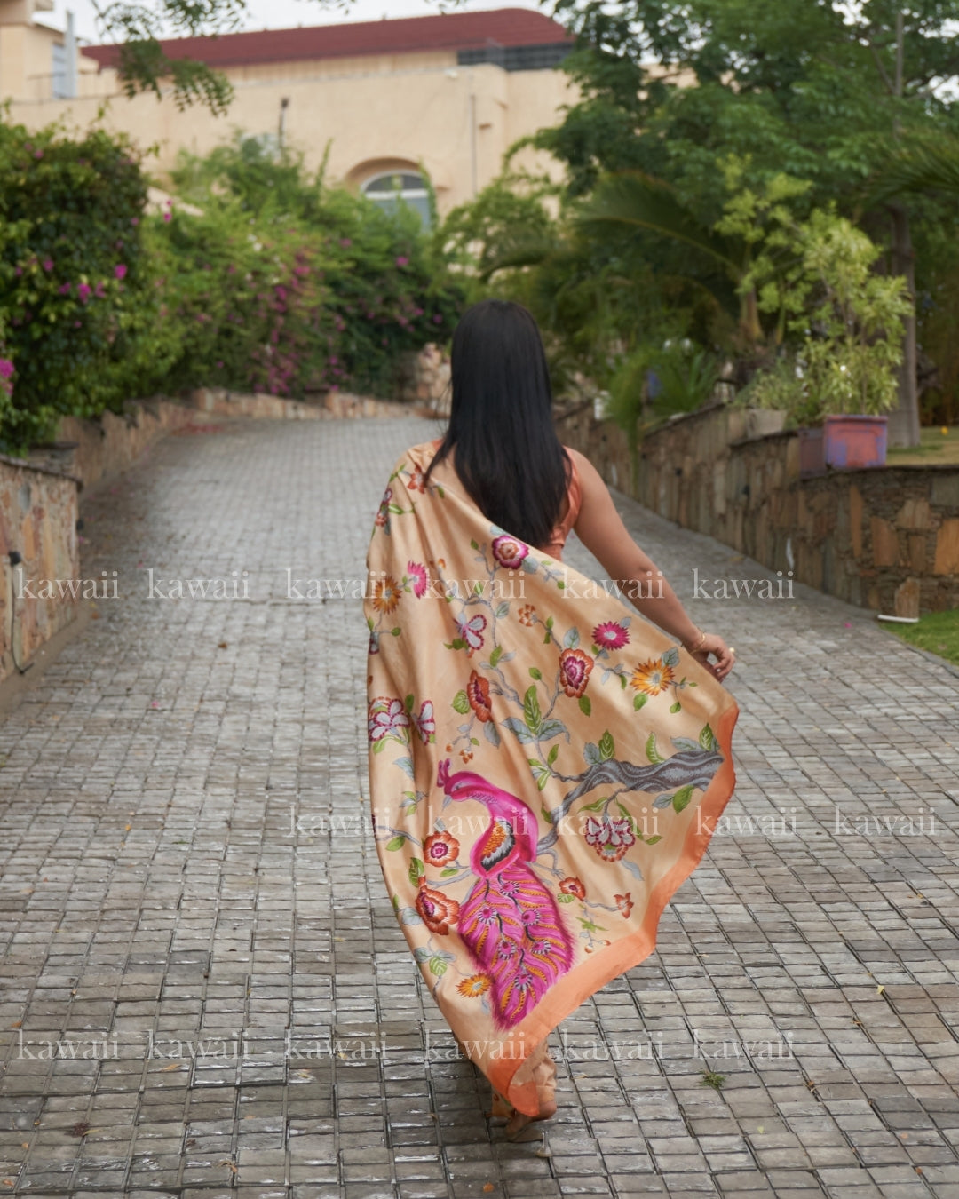 Ramya Handpainted Kalamkari Design Saree