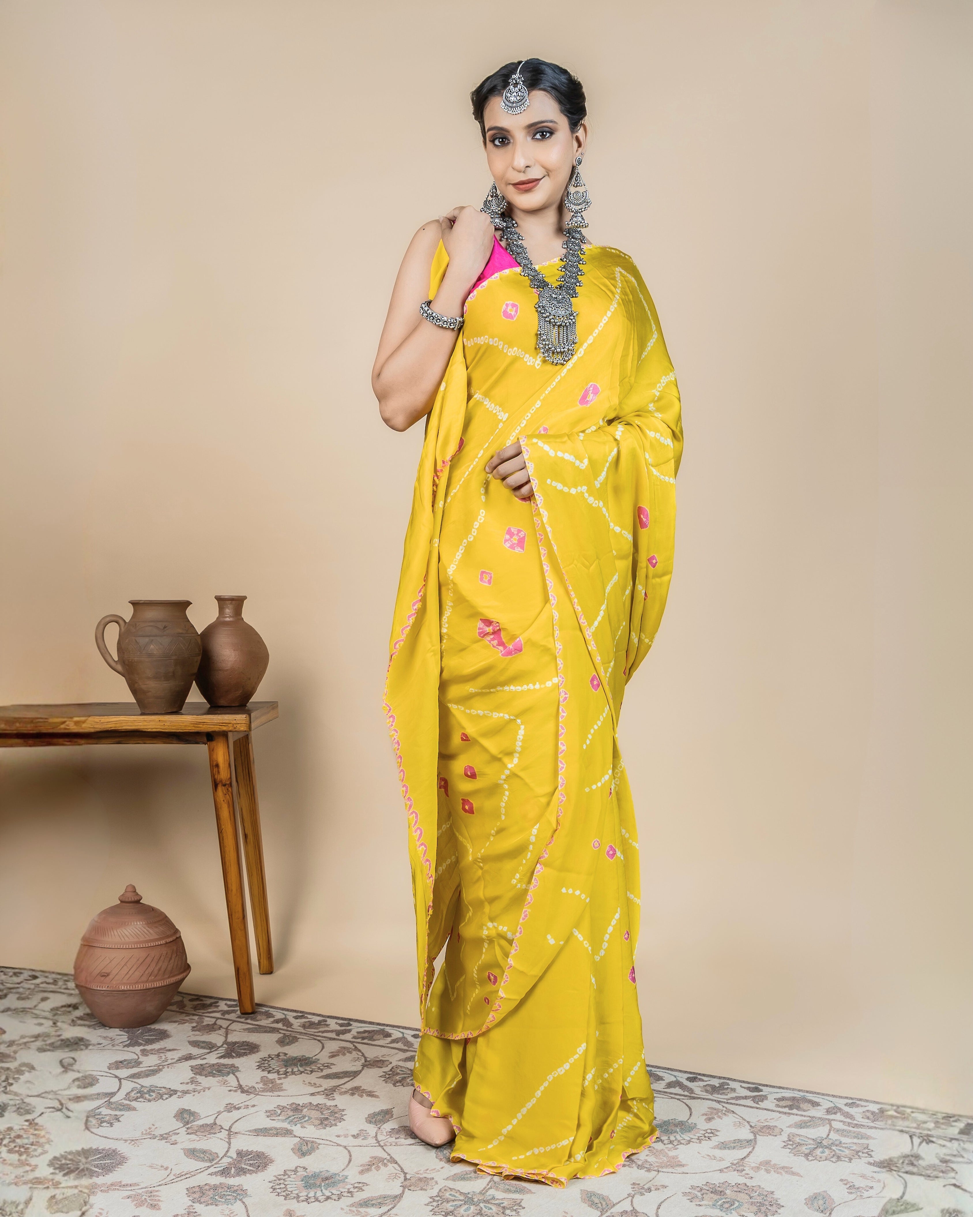 Pitaka Bandhani Saree