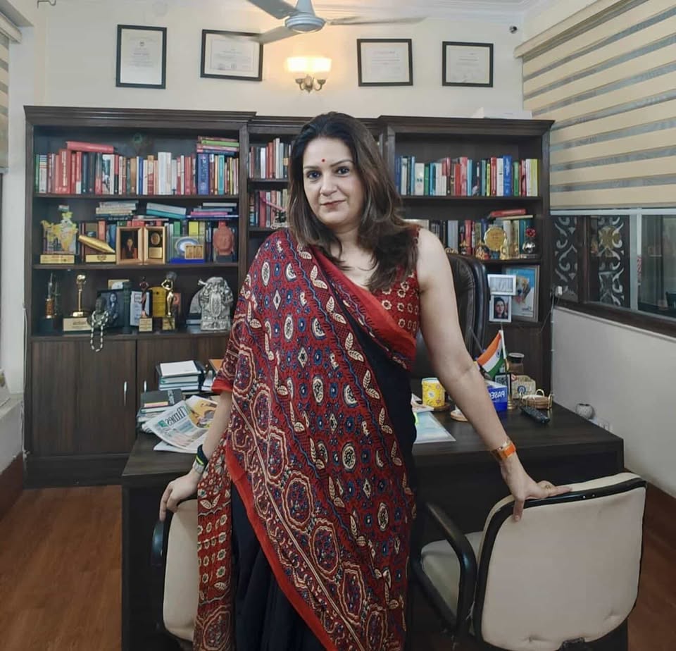 Priyanka Chaturvedi (Former MP) in Kriya Ajrakh Saree