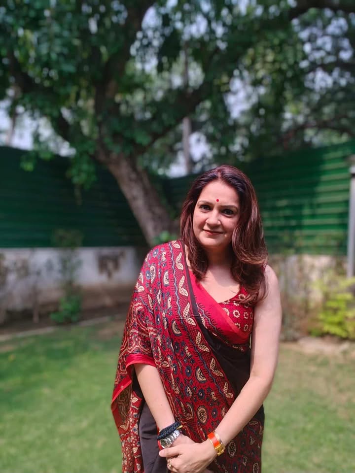 Priyanka Chaturvedi (Former MP) in Kriya Ajrakh Saree