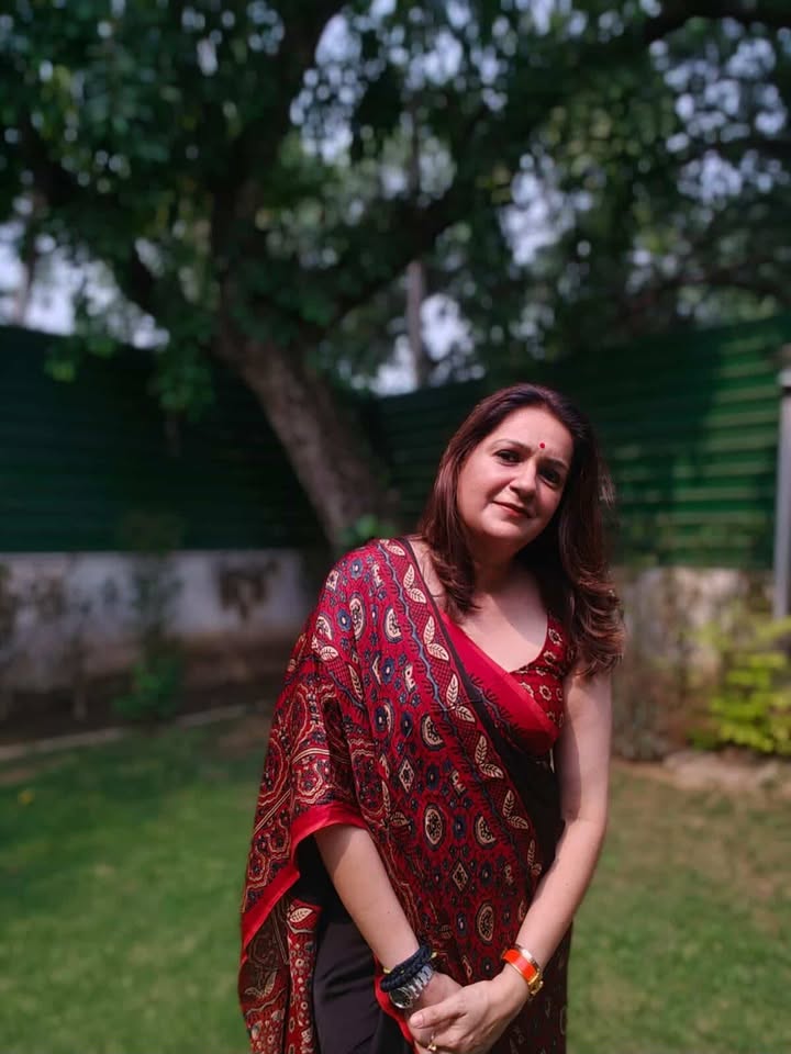 Priyanka Chaturvedi (Former MP) in Kriya Ajrakh Saree