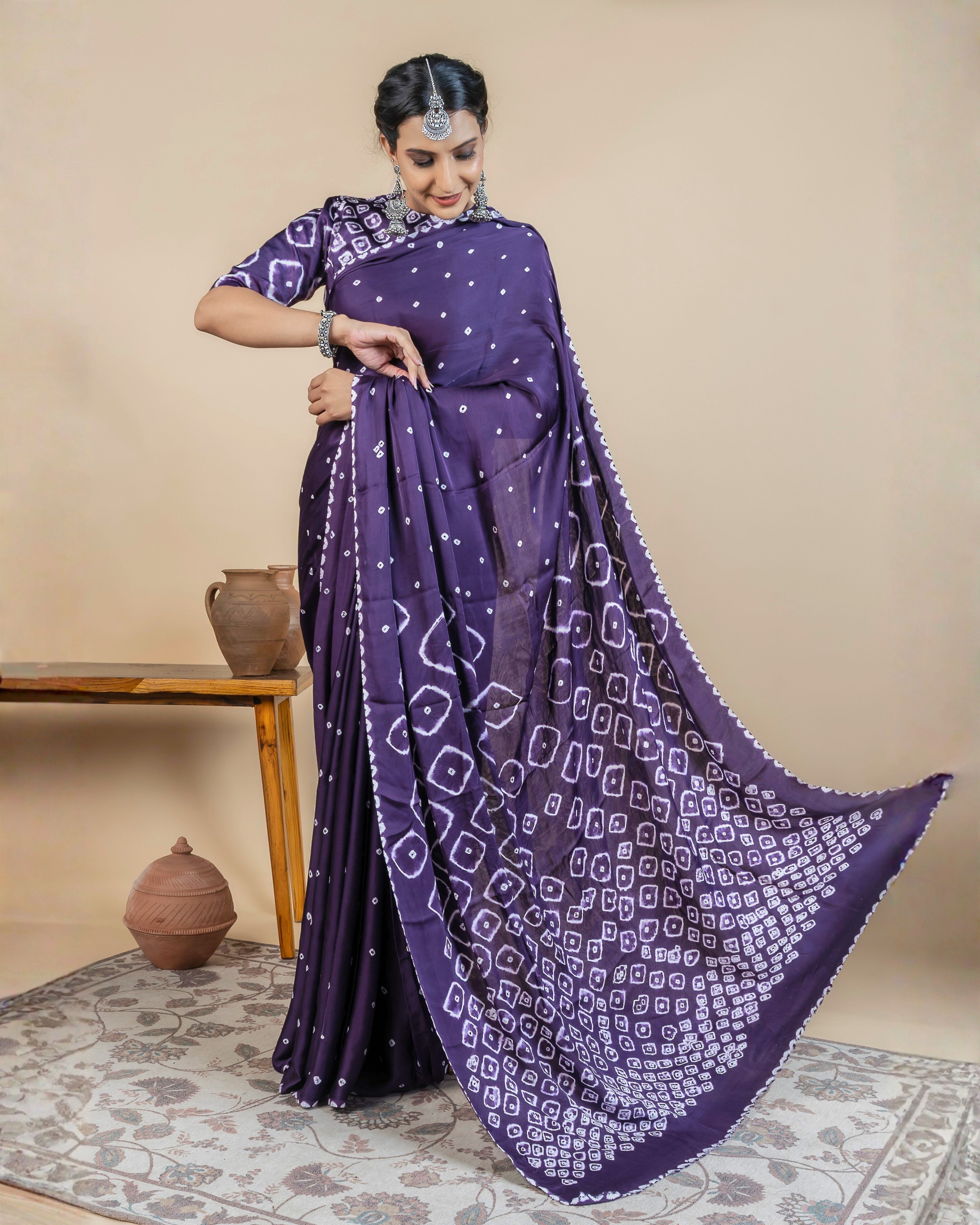 Rogan Bandhani Saree