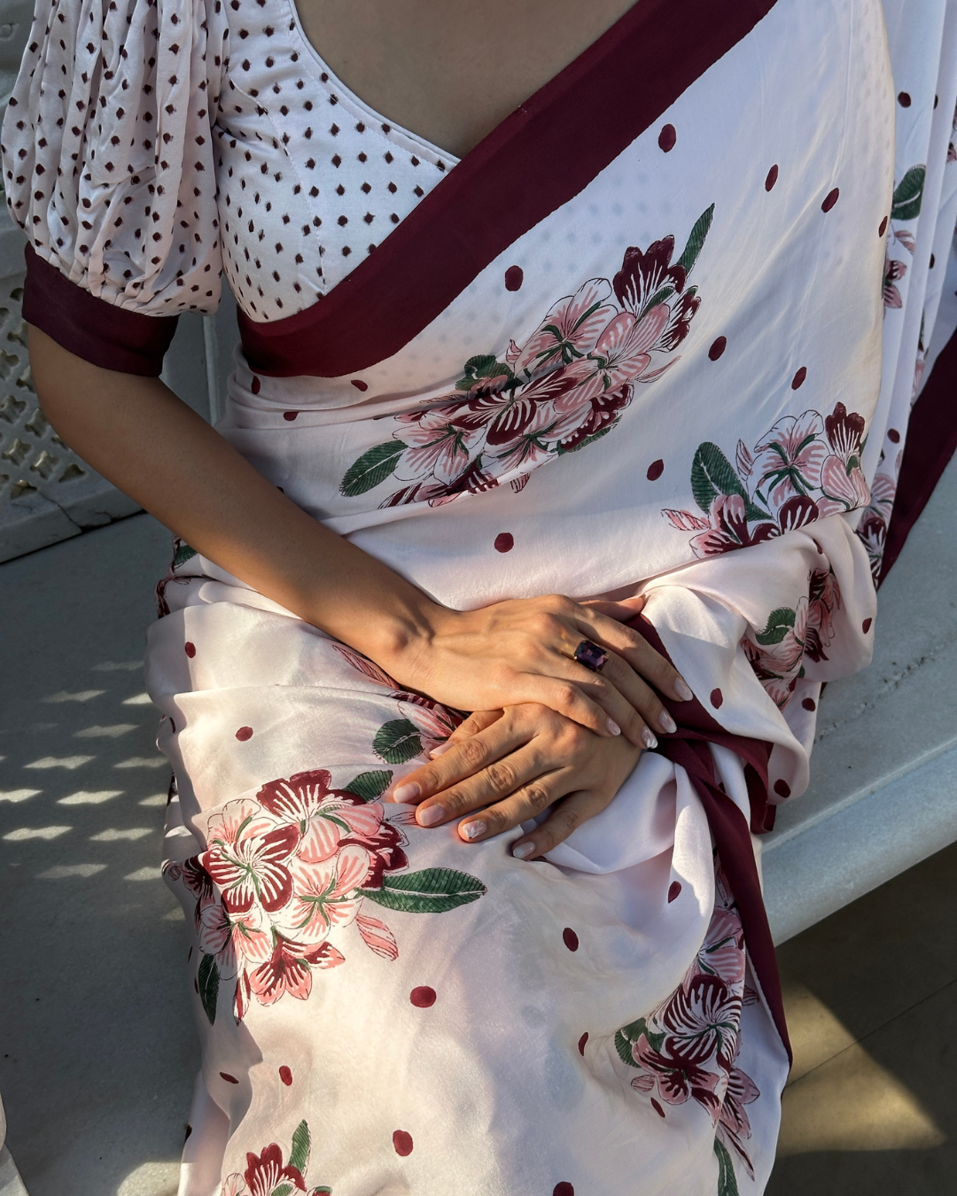 Adela Hand Block Print Saree