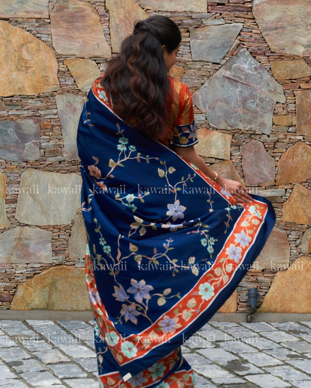 Vipasana Handpainted Kalamkari Design Saree