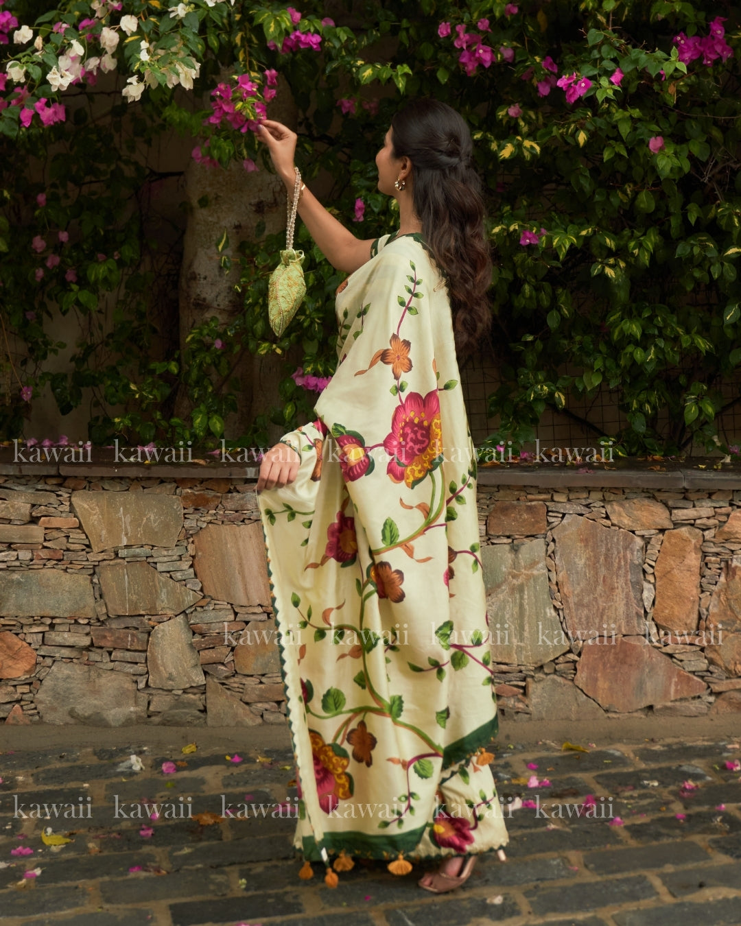 Varishi Handpainted Kalamkari Design Saree