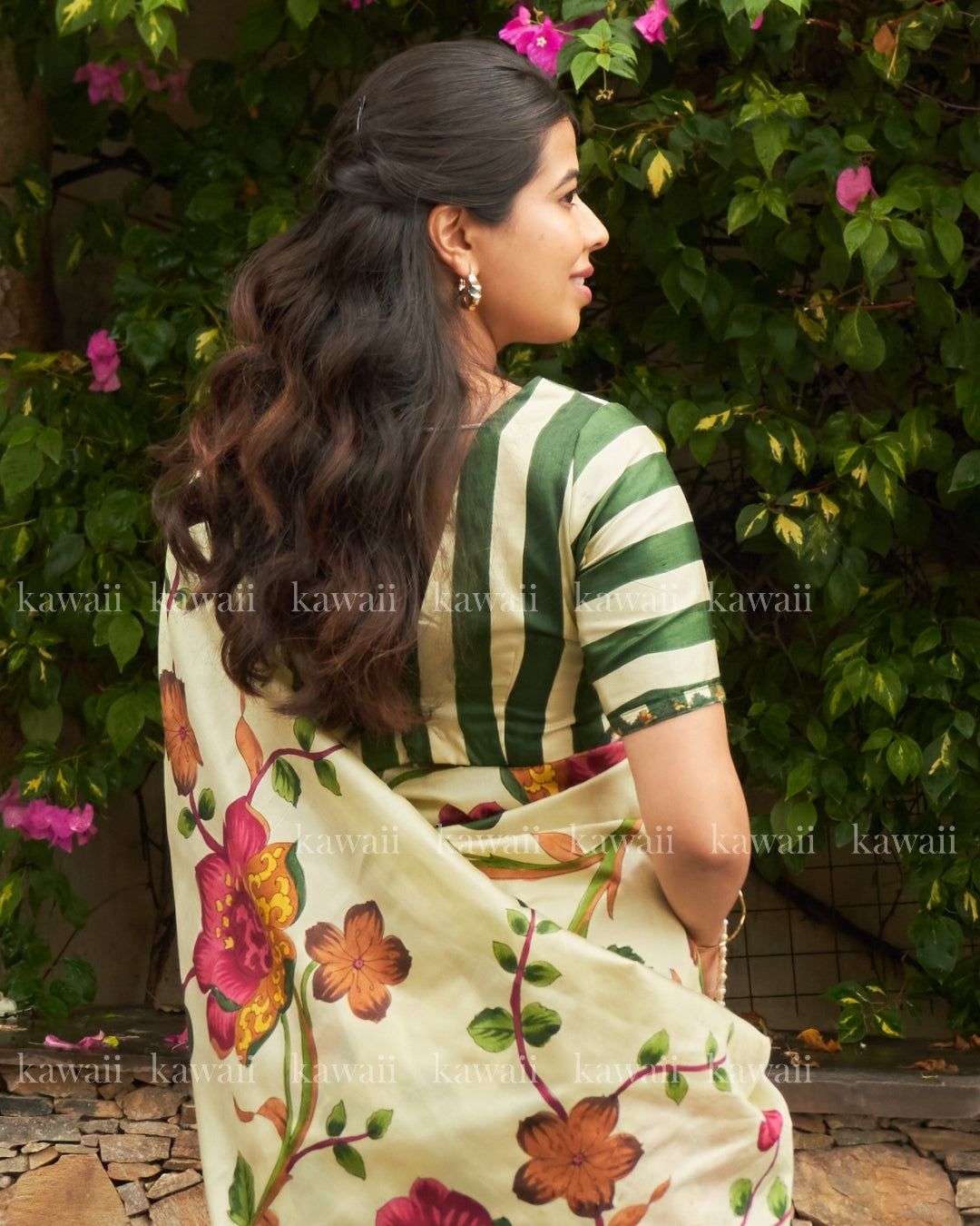 Varishi Handpainted Kalamkari Design Saree