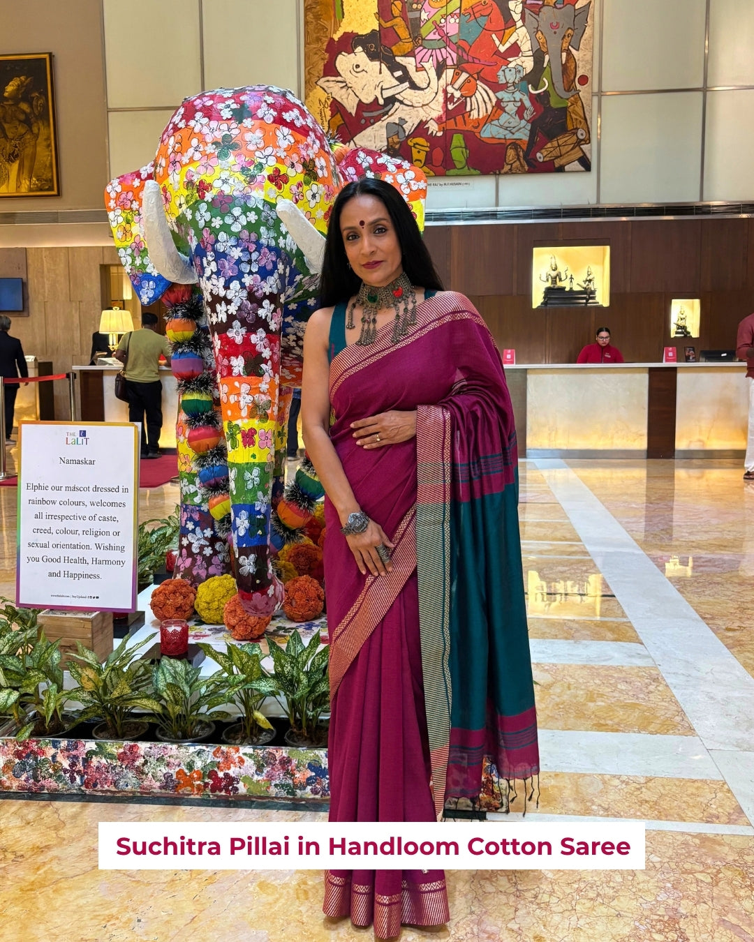 Suchitra Pillai in Malaya Handloom Cotton Saree