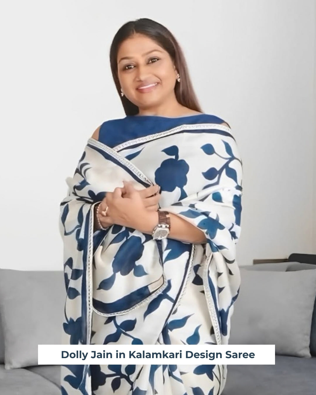Dolly Jain in Manah Kalamkari Saree
