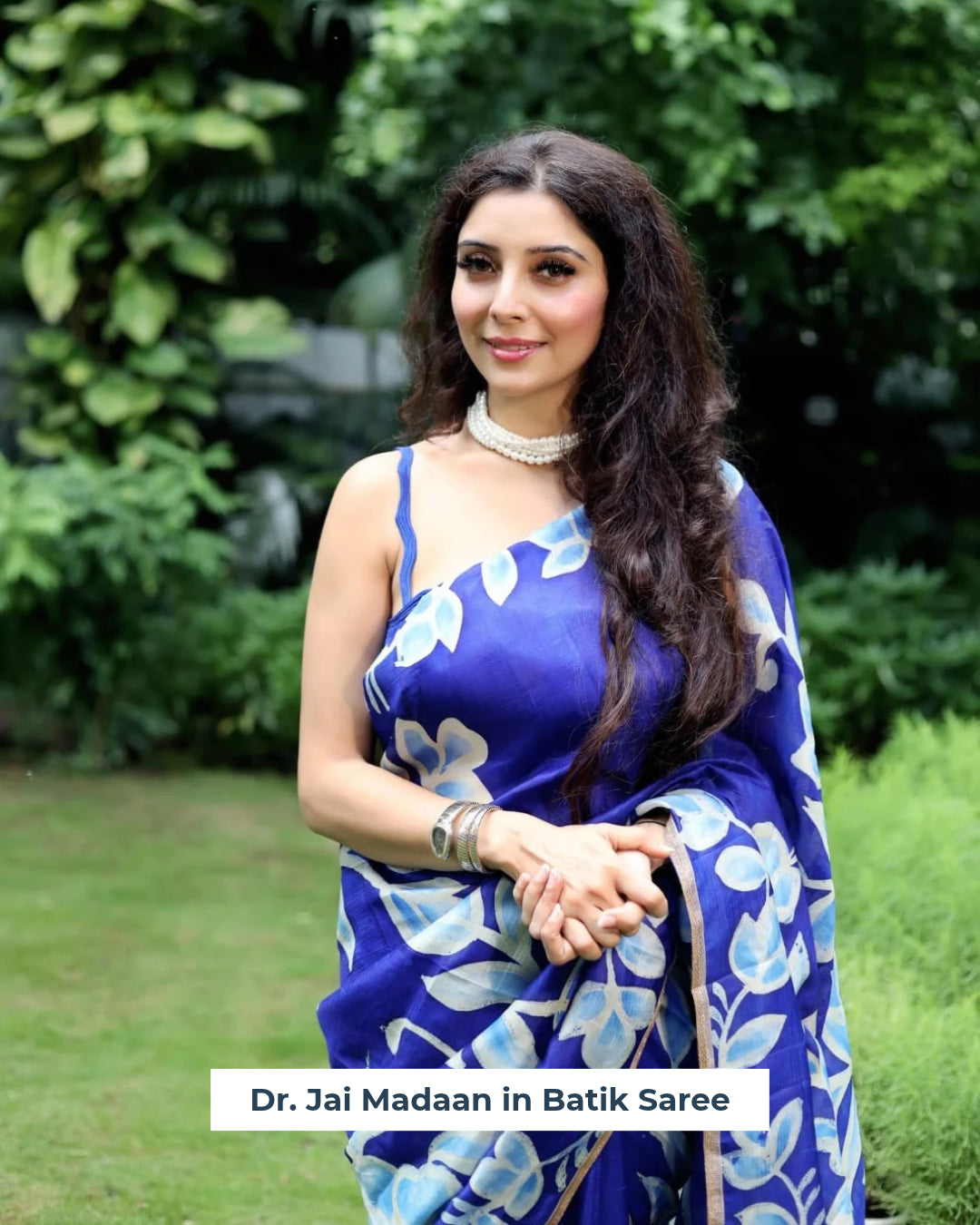 Neel Pushp Batik Saree