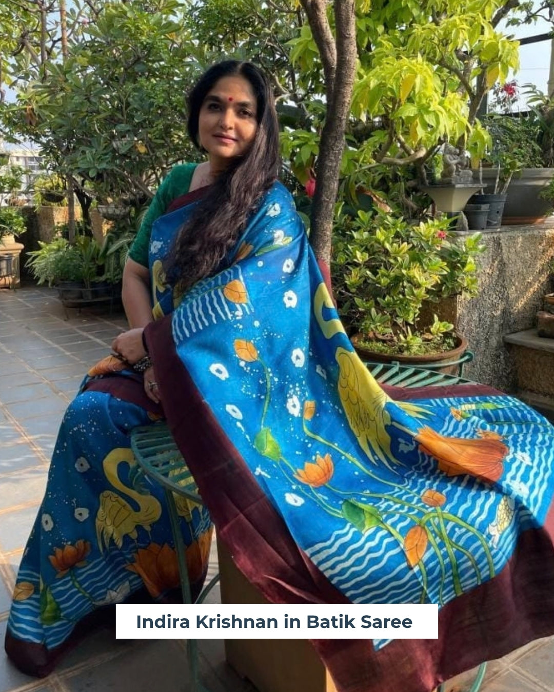 Indira Krishnan in Vapika Batik Saree