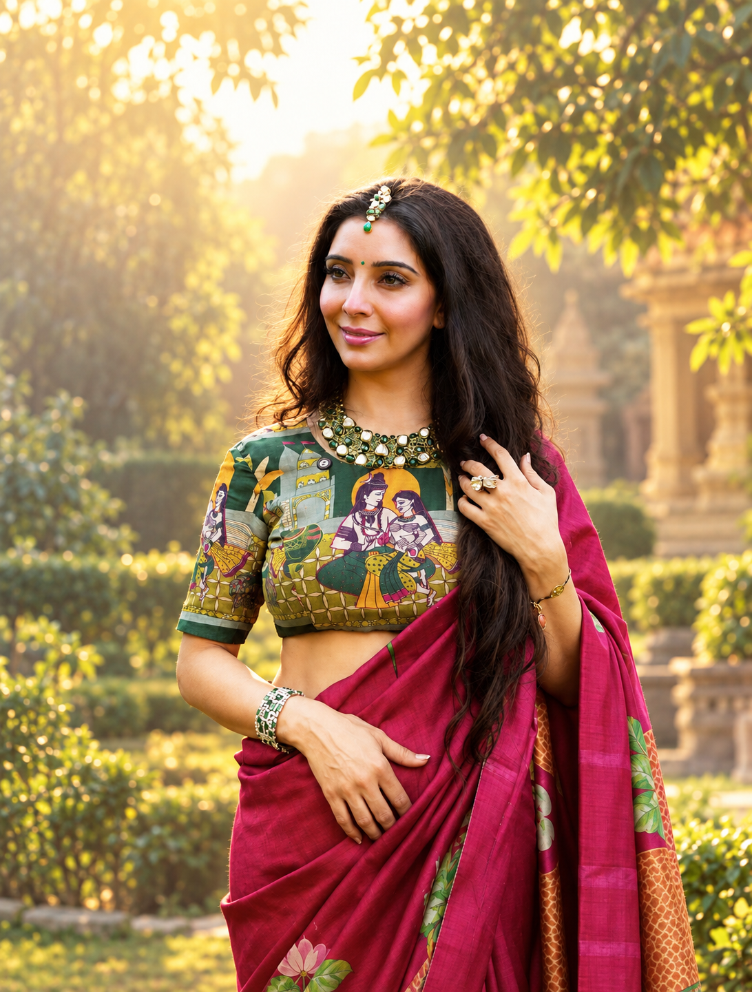 Dr. Jai Madaan in Kanha Pichwai Saree