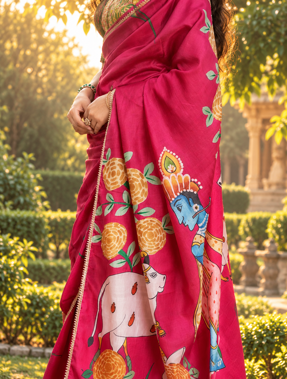 Dr. Jai Madaan in Kanha Pichwai Saree