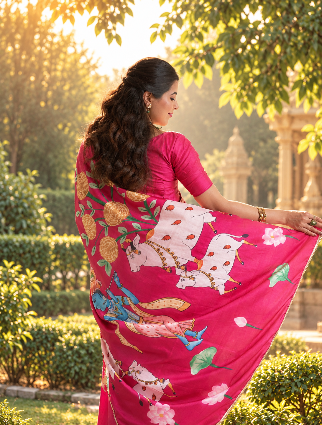Dr. Jai Madaan in Kanha Pichwai Saree