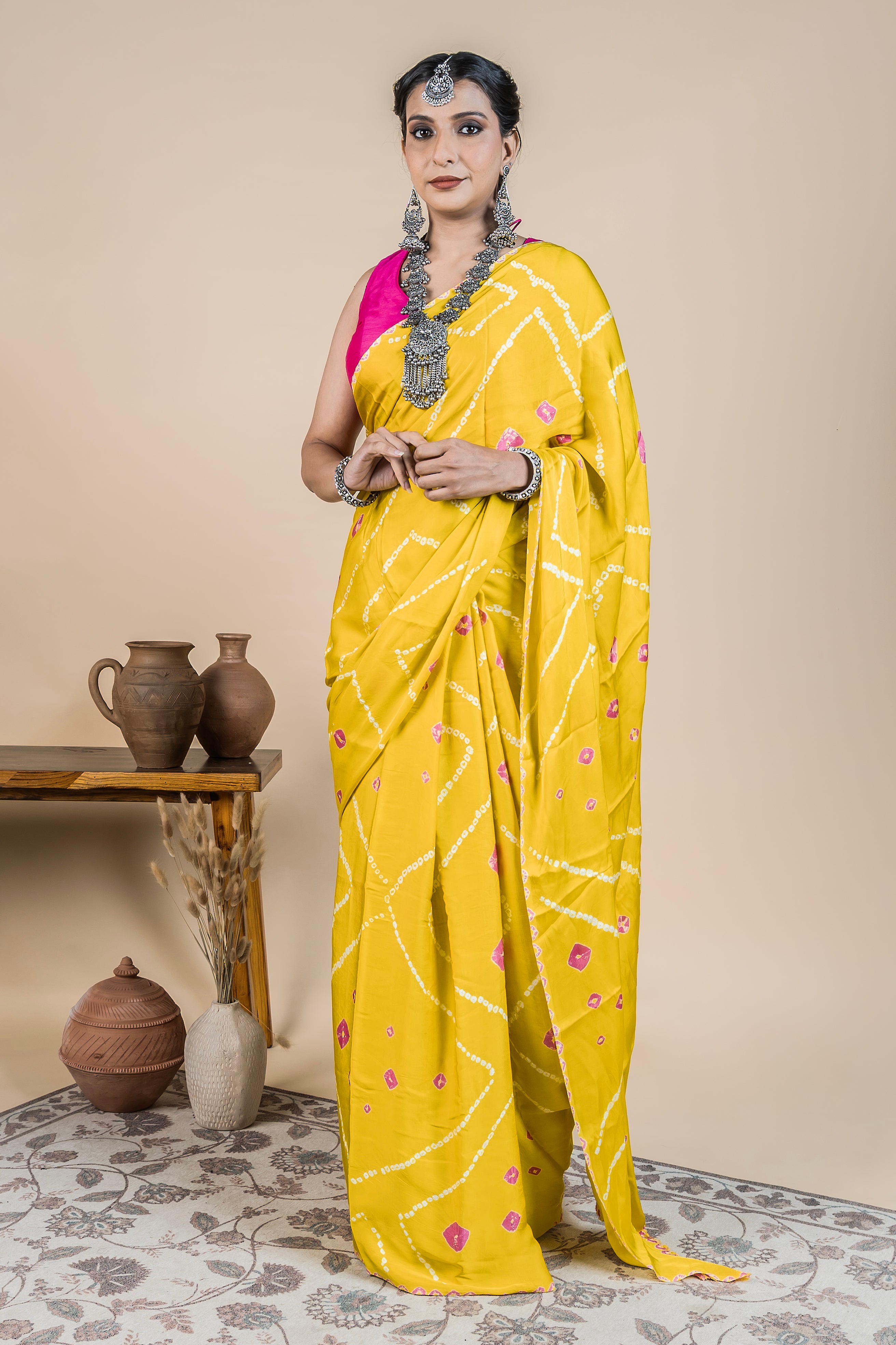 Pitaka Bandhani Saree