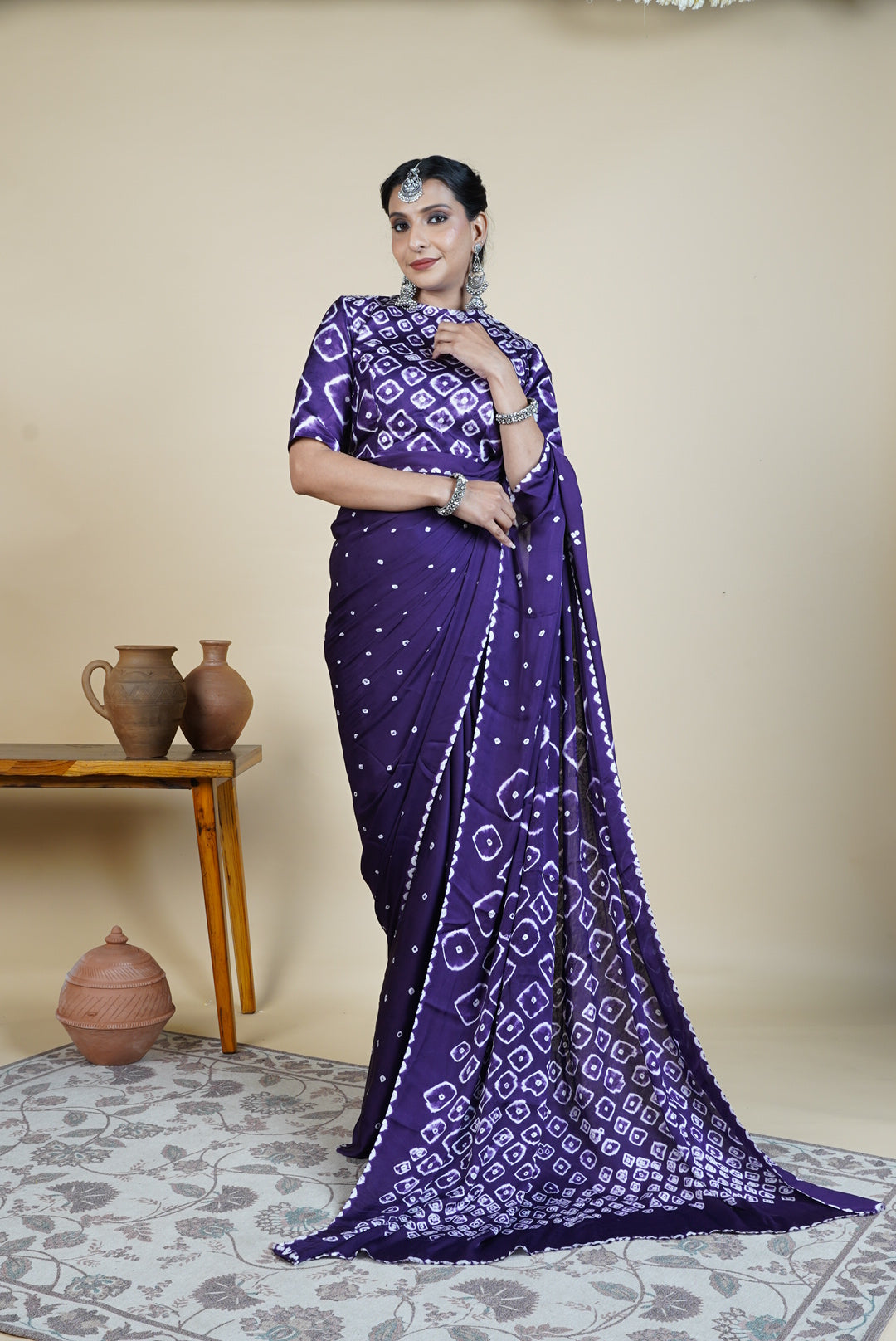 Rogan Bandhani Saree