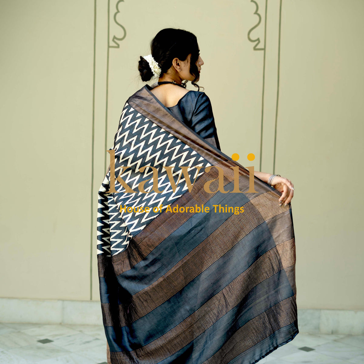 Jamitri Tussar Silk Saree – Kawaii