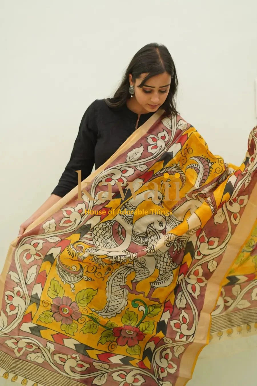 Mayuri Kalamkari Dupatta