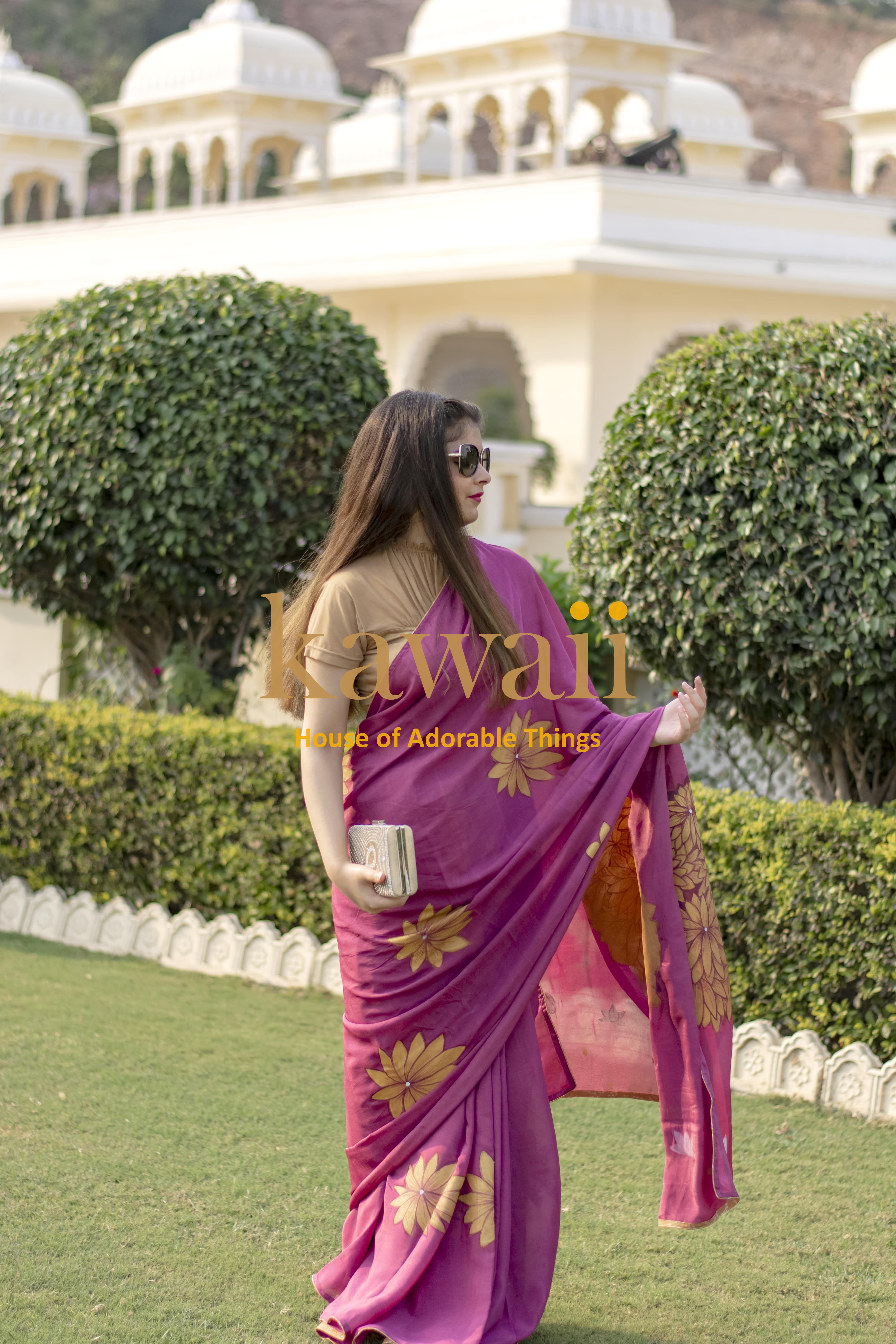 Handpainted Kalpvriksh Saree