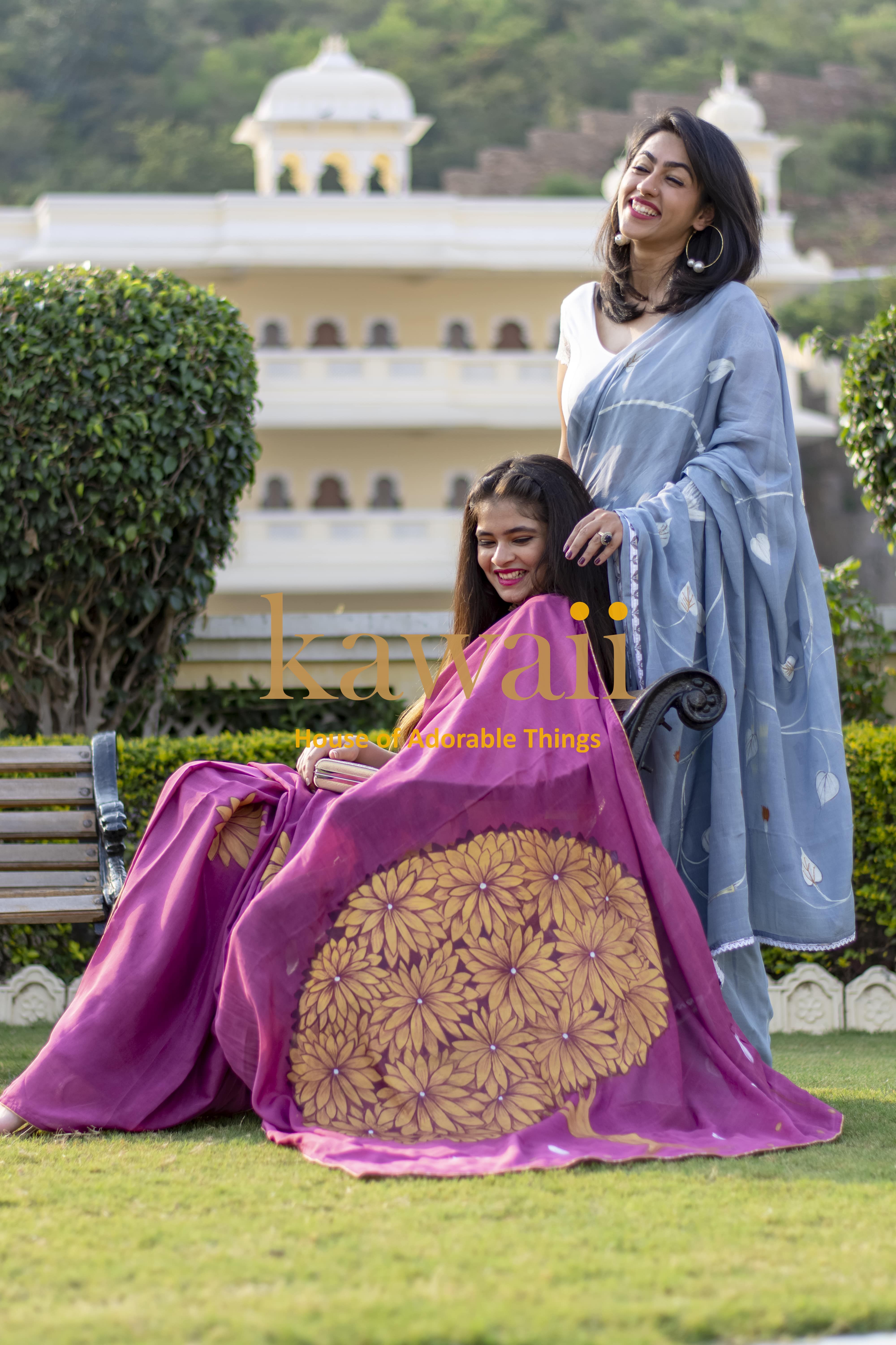 Handpainted Kalpvriksh Saree