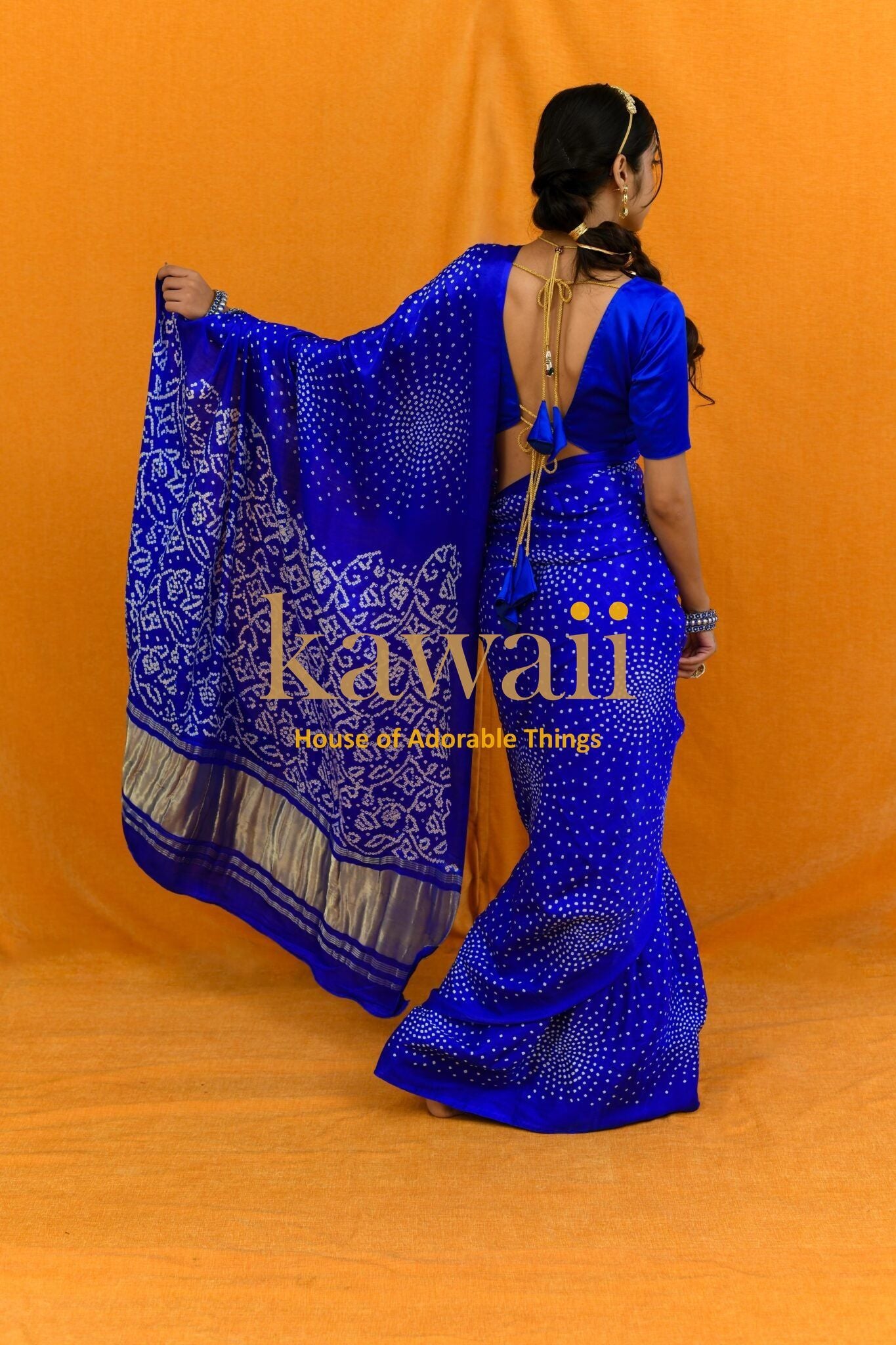 Naila Handcrafted Bandhani Design on Pure Gajji Silk Saree