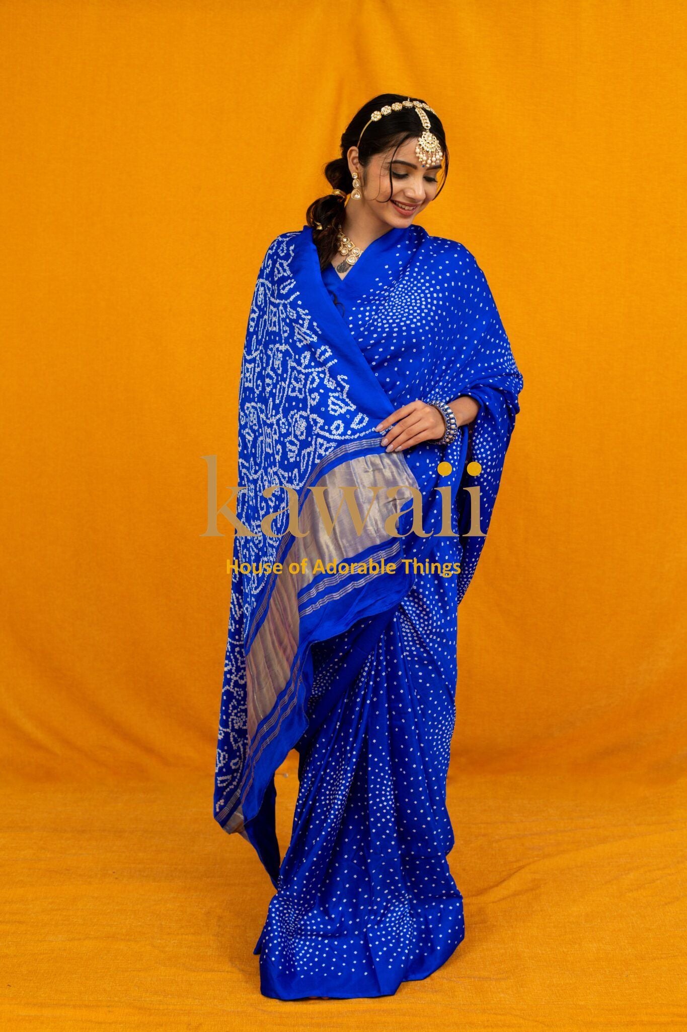 Naila Handcrafted Bandhani Design on Pure Gajji Silk Saree