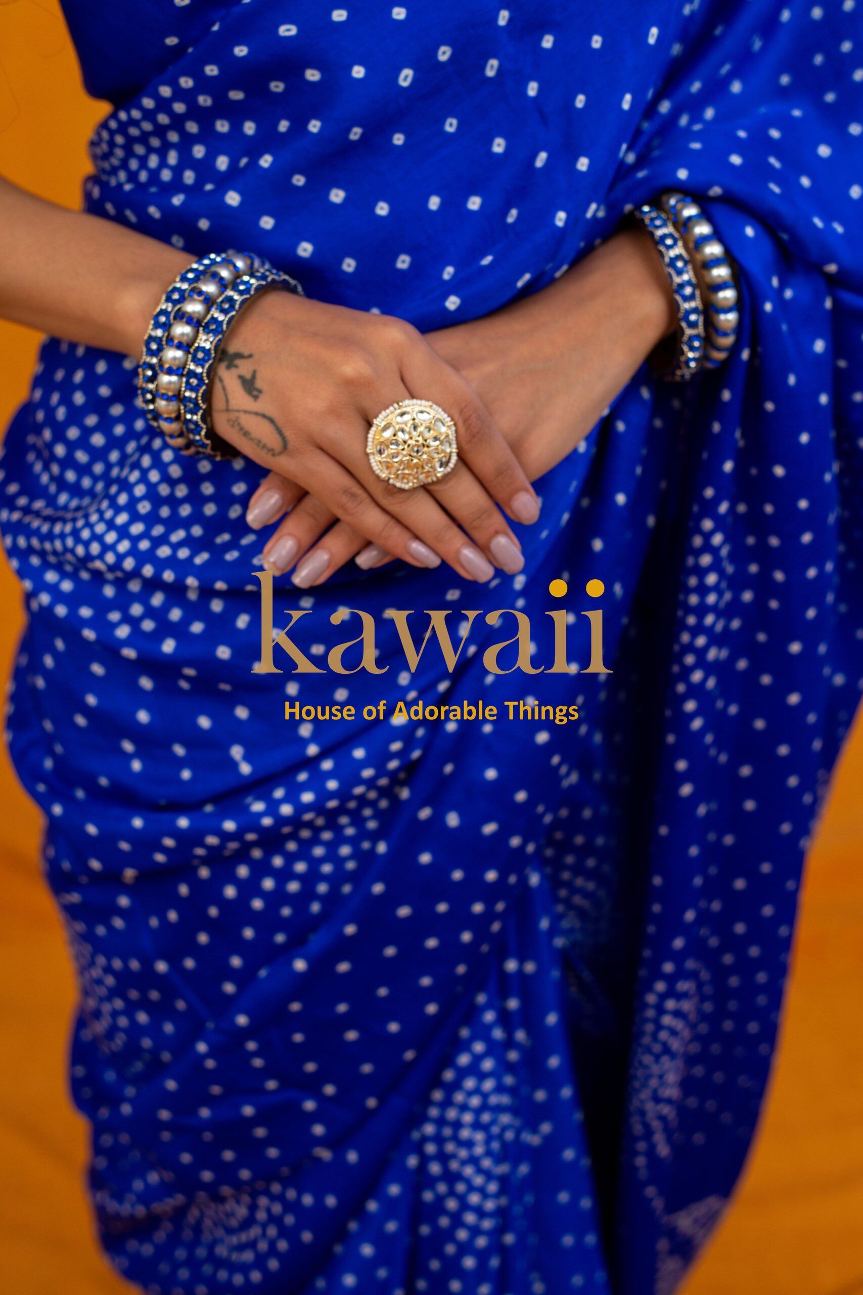 Naila Handcrafted Bandhani Design on Pure Gajji Silk Saree