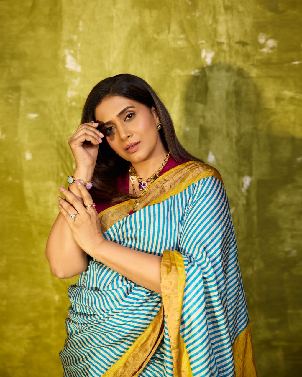 Sonali Kulkarni in Vasanta Tussar Silk Saree