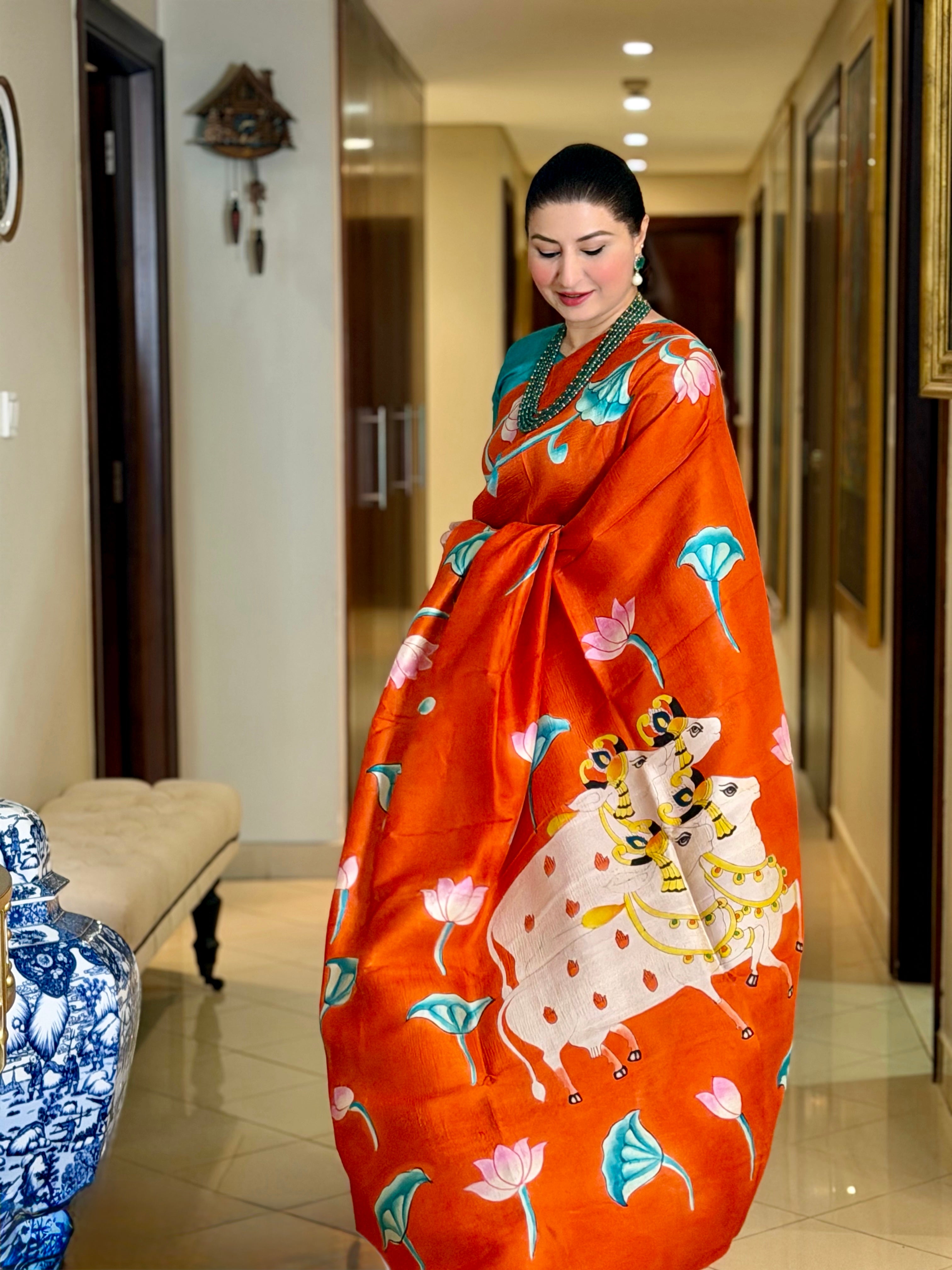 Rumi Handpainted Pichwai Saree