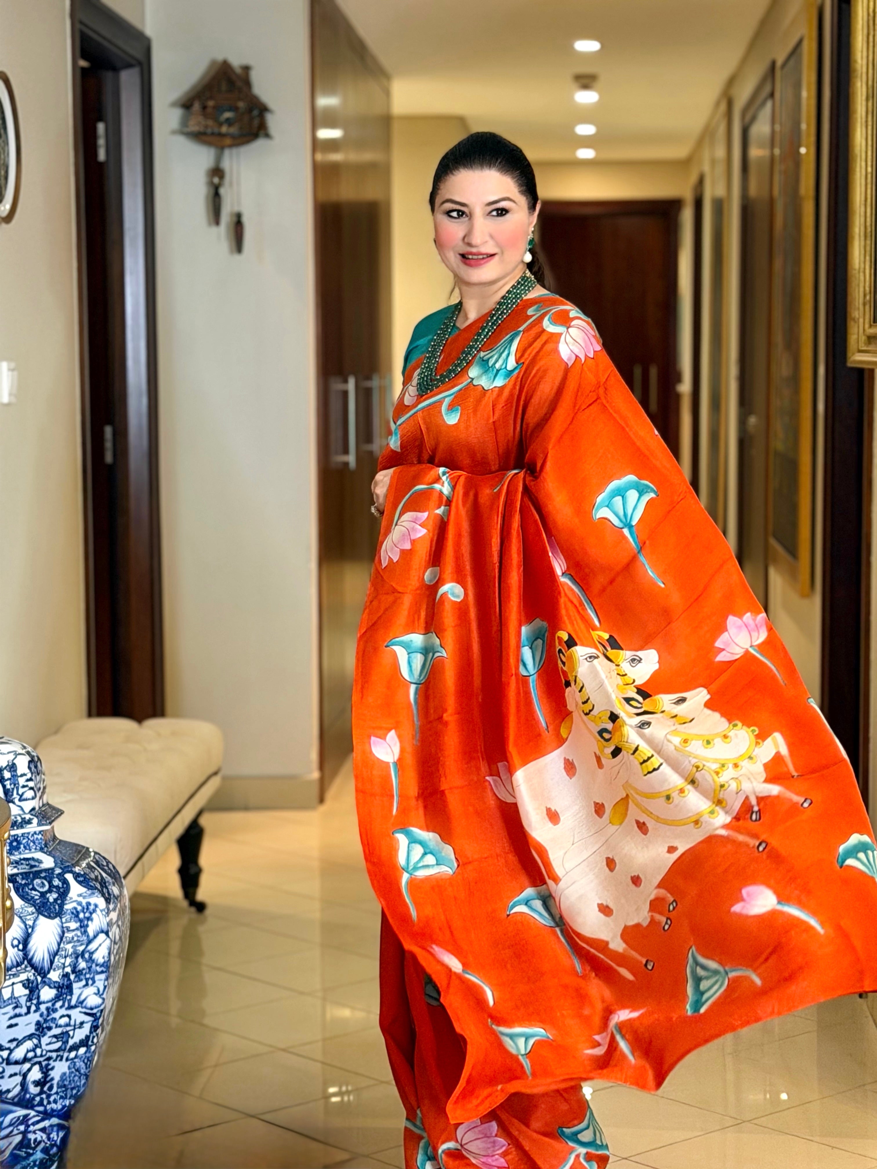 Rumi Handpainted Pichwai Saree