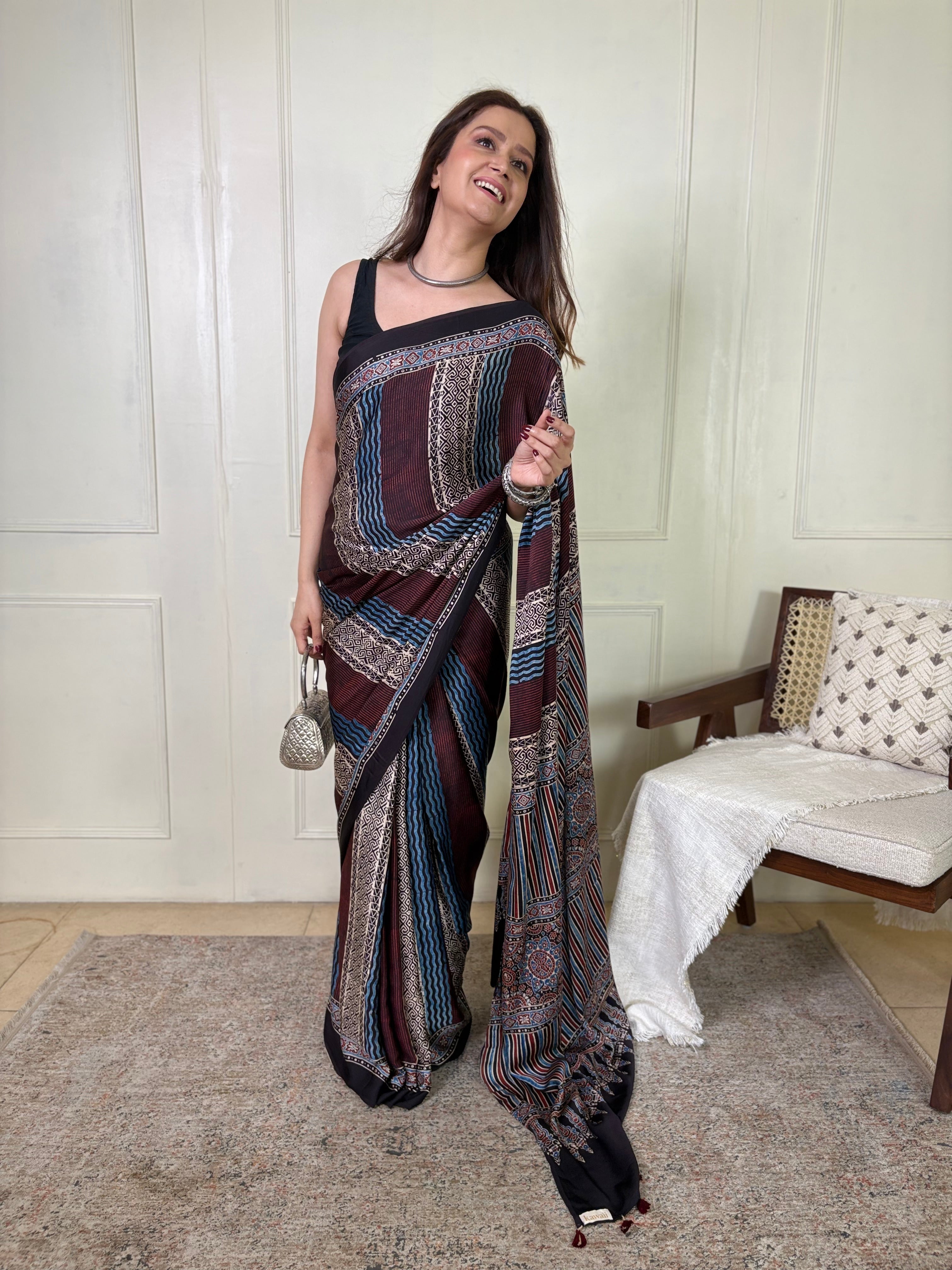 Asmita In Meher Ajrakh Saree