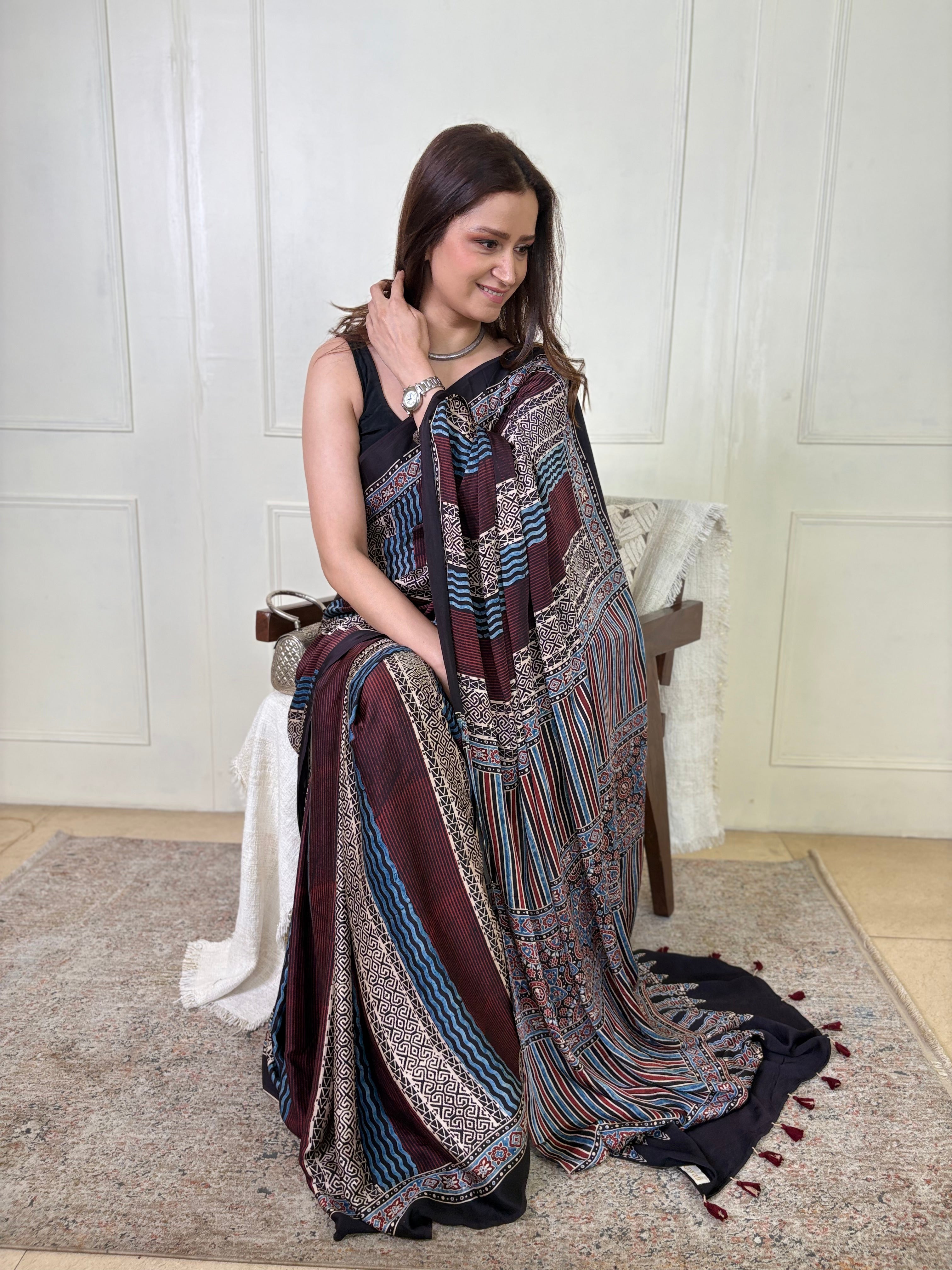 Asmita In Meher Ajrakh Saree