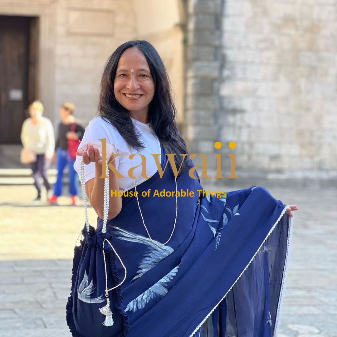 Bird Blue Royal Saree