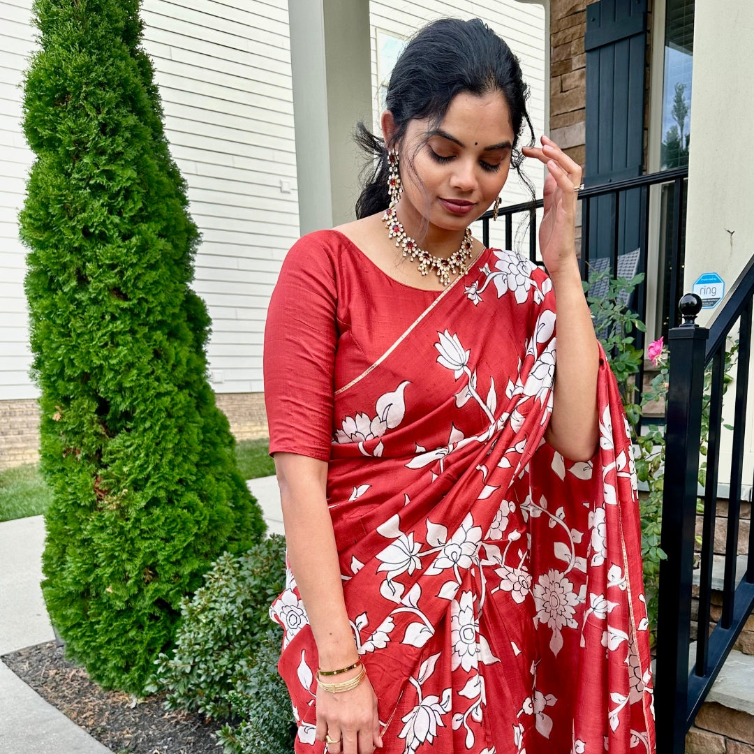 Jabili Dilip in Jalsa Kalamkari Saree